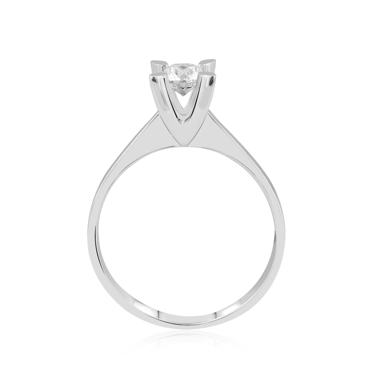 HRD Sertifikalı 0,40 Karat Tektaş Pırlanta Yüzük "Badem", E Renk SI2 - Venta Jewelry
