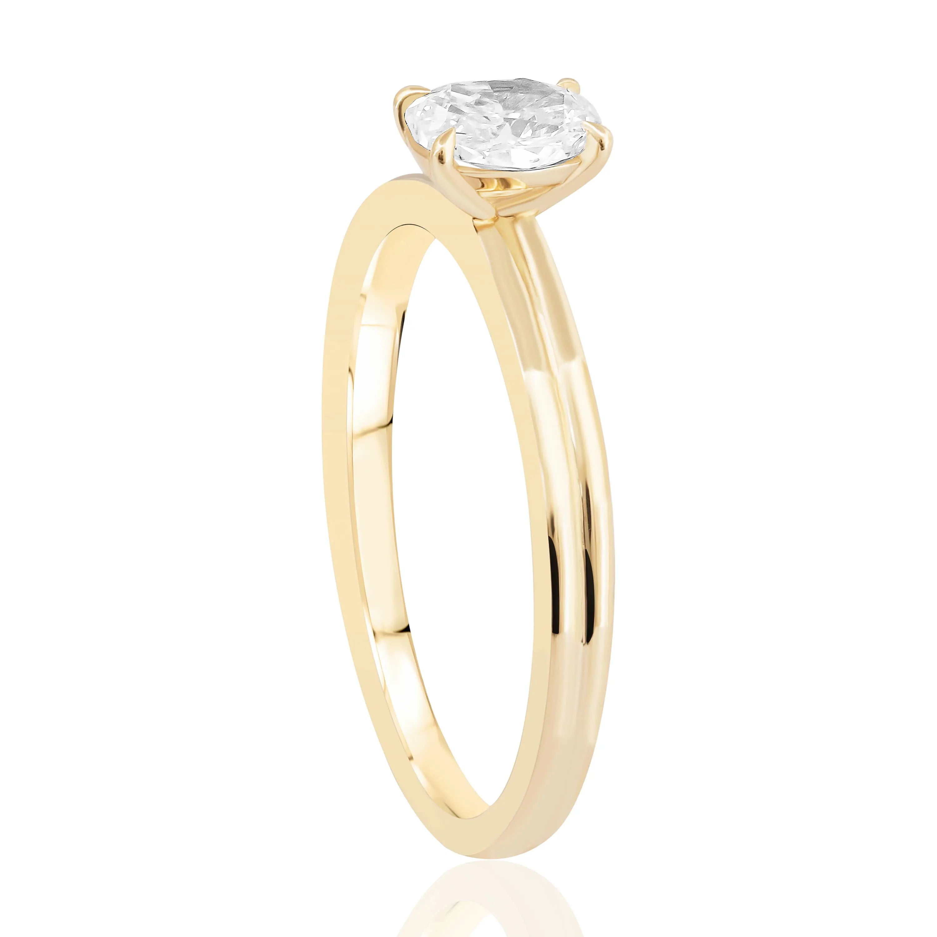 HRD Sertifikalı 0,46 Karat Radiant Tektaş Pırlanta Yüzük, G Renk VS2 - Venta Jewelry