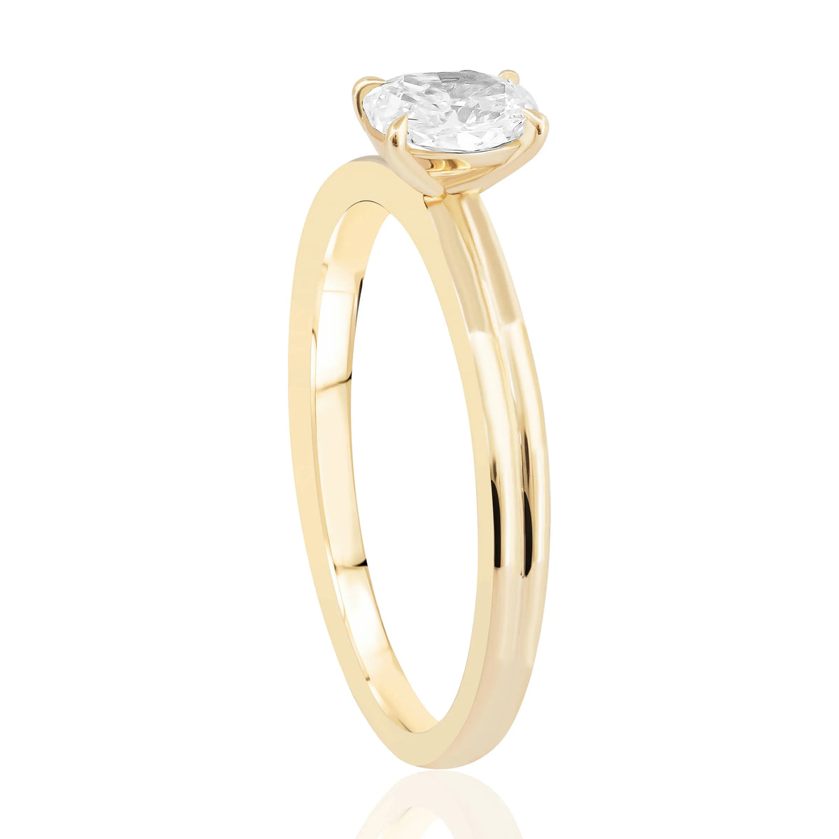 HRD Sertifikalı 0,46 Karat Radiant Tektaş Pırlanta Yüzük, G Renk VS2 - Venta Jewelry
