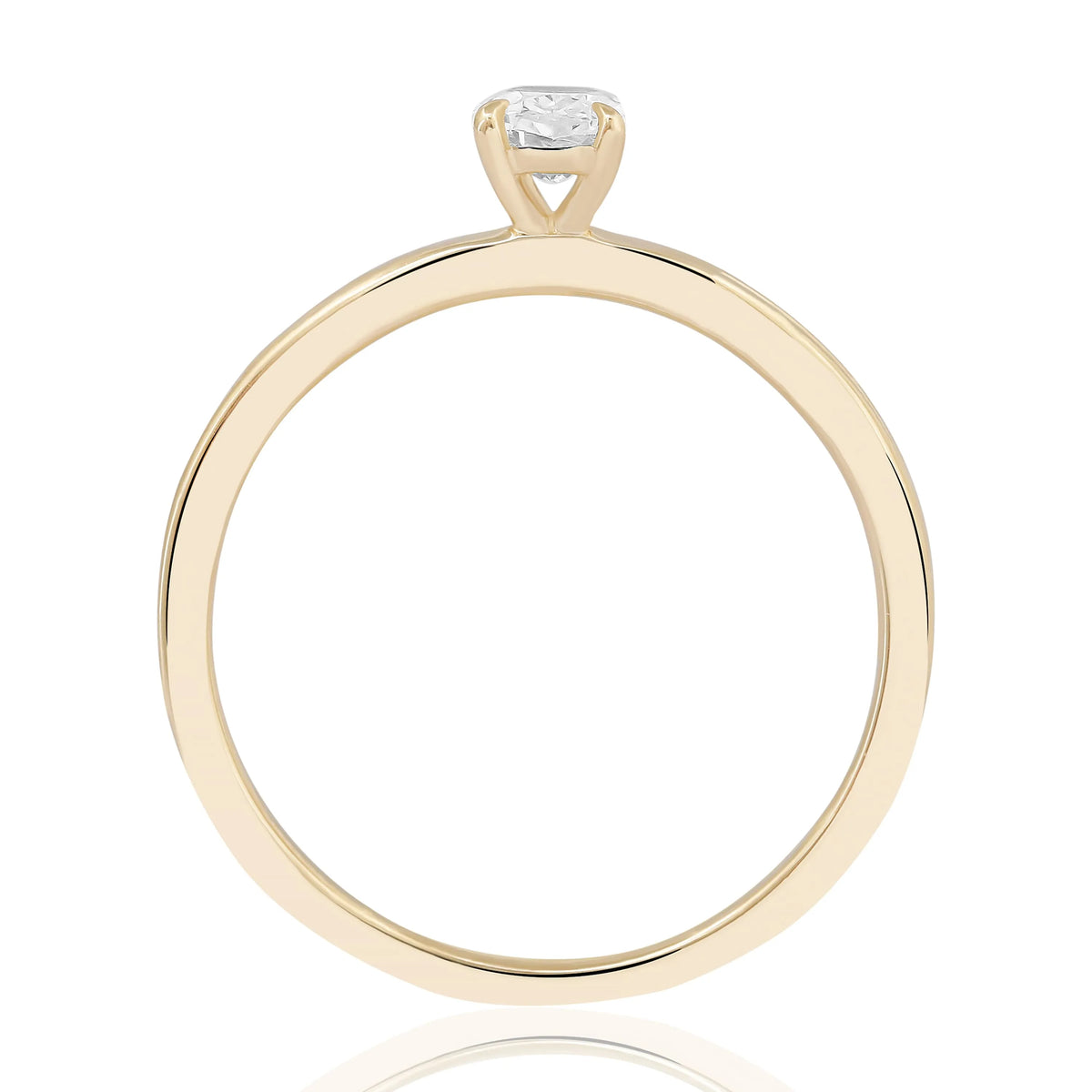 HRD Sertifikalı 0,46 Karat Radiant Tektaş Pırlanta Yüzük, G Renk VS2 - Venta Jewelry
