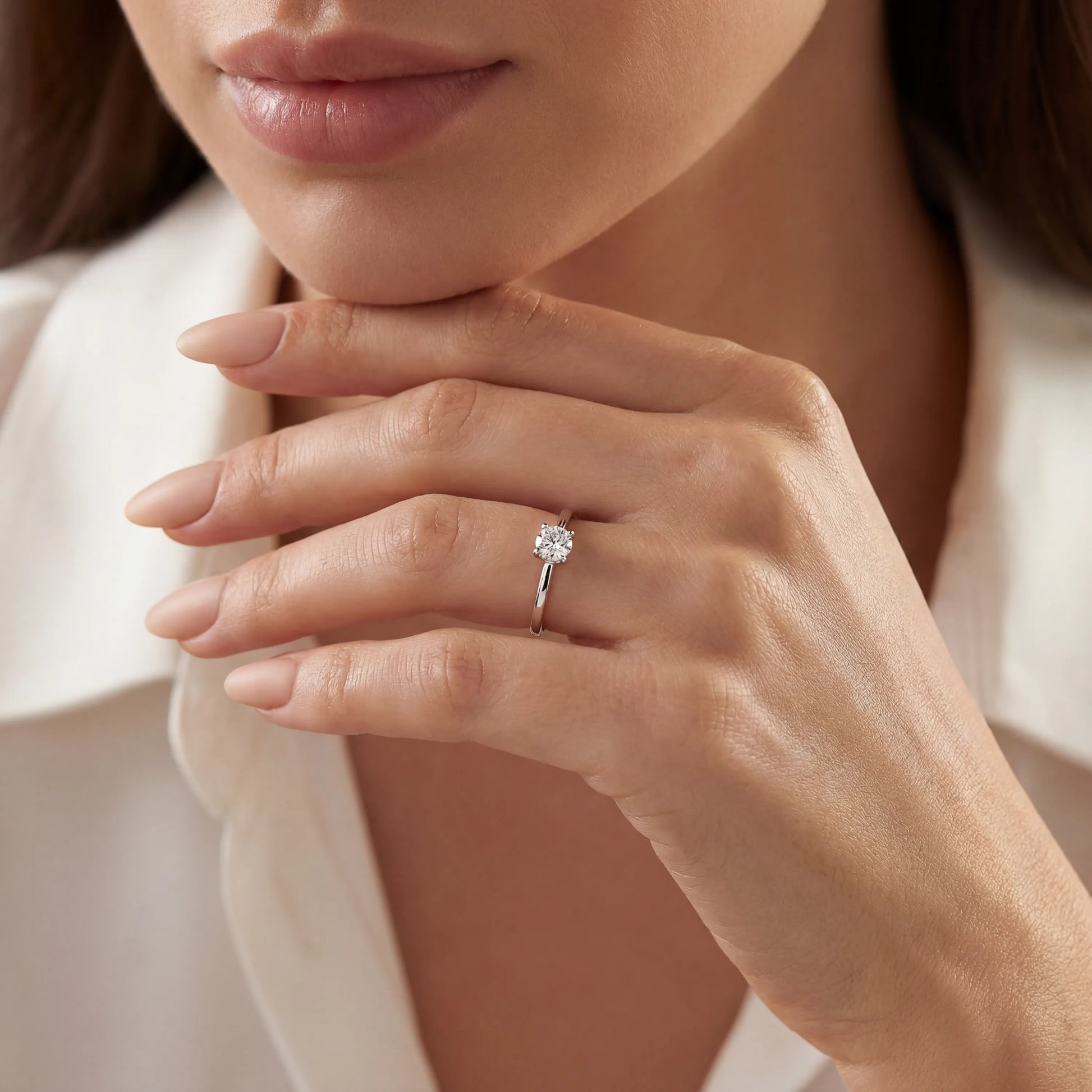 Hrd Sertifikalı 0,50 Karat G Renk Tektaş Pırlanta Yüzük, G Renk VS2 - Venta Jewelry
