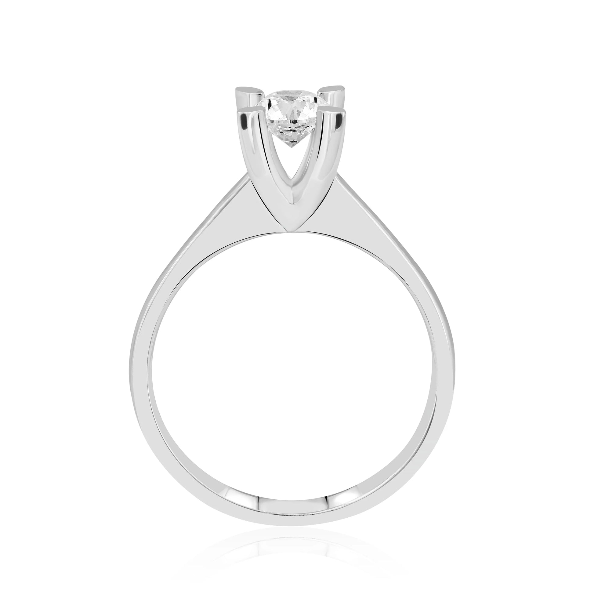 HRD Sertifikalı 0,50 Karat Tektaş Pırlanta Yüzük "Badem", E Renk SI1 - Venta Jewelry
