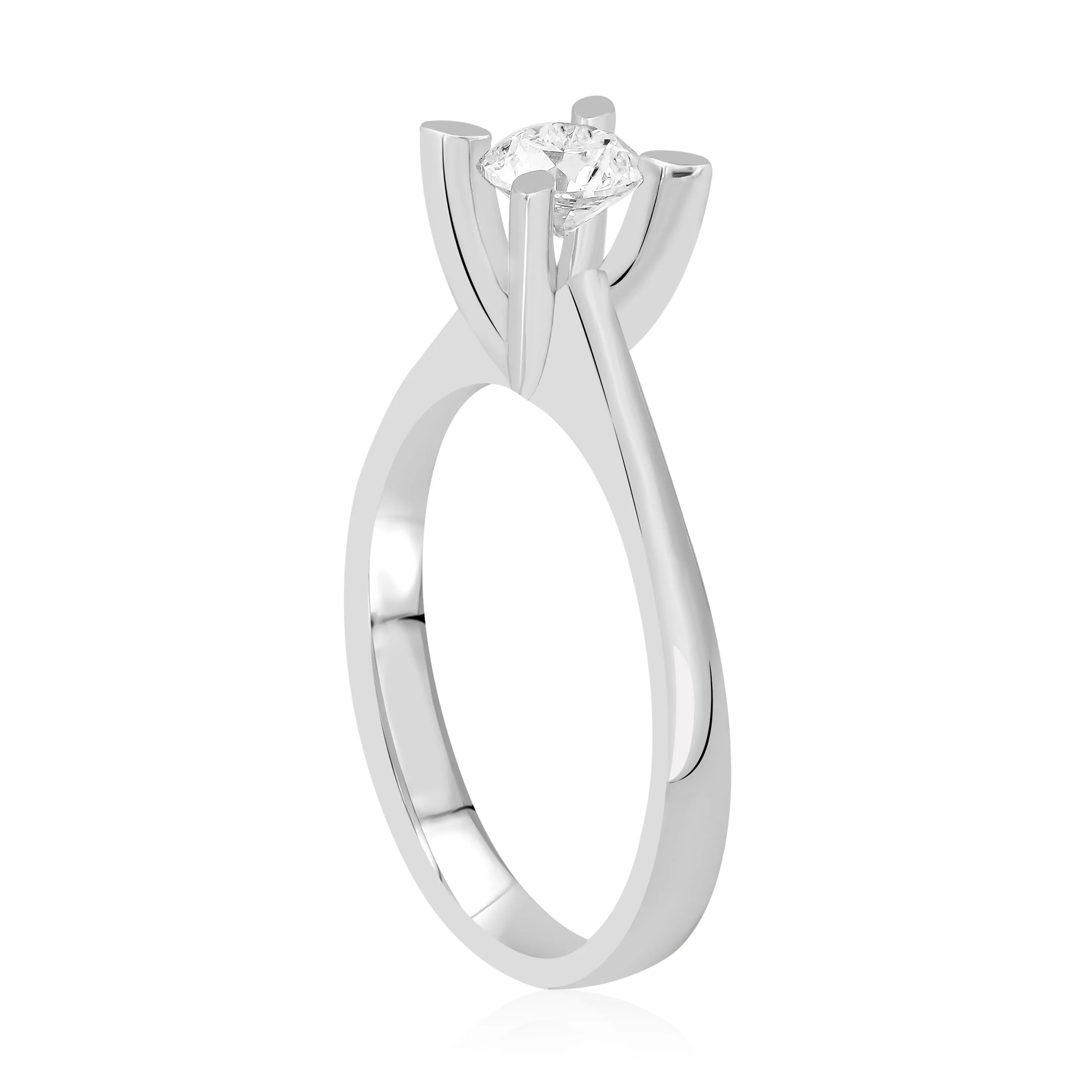 HRD Sertifikalı 0,50 Karat Tektaş Pırlanta Yüzük "Badem", E Renk SI1 - Venta Jewelry