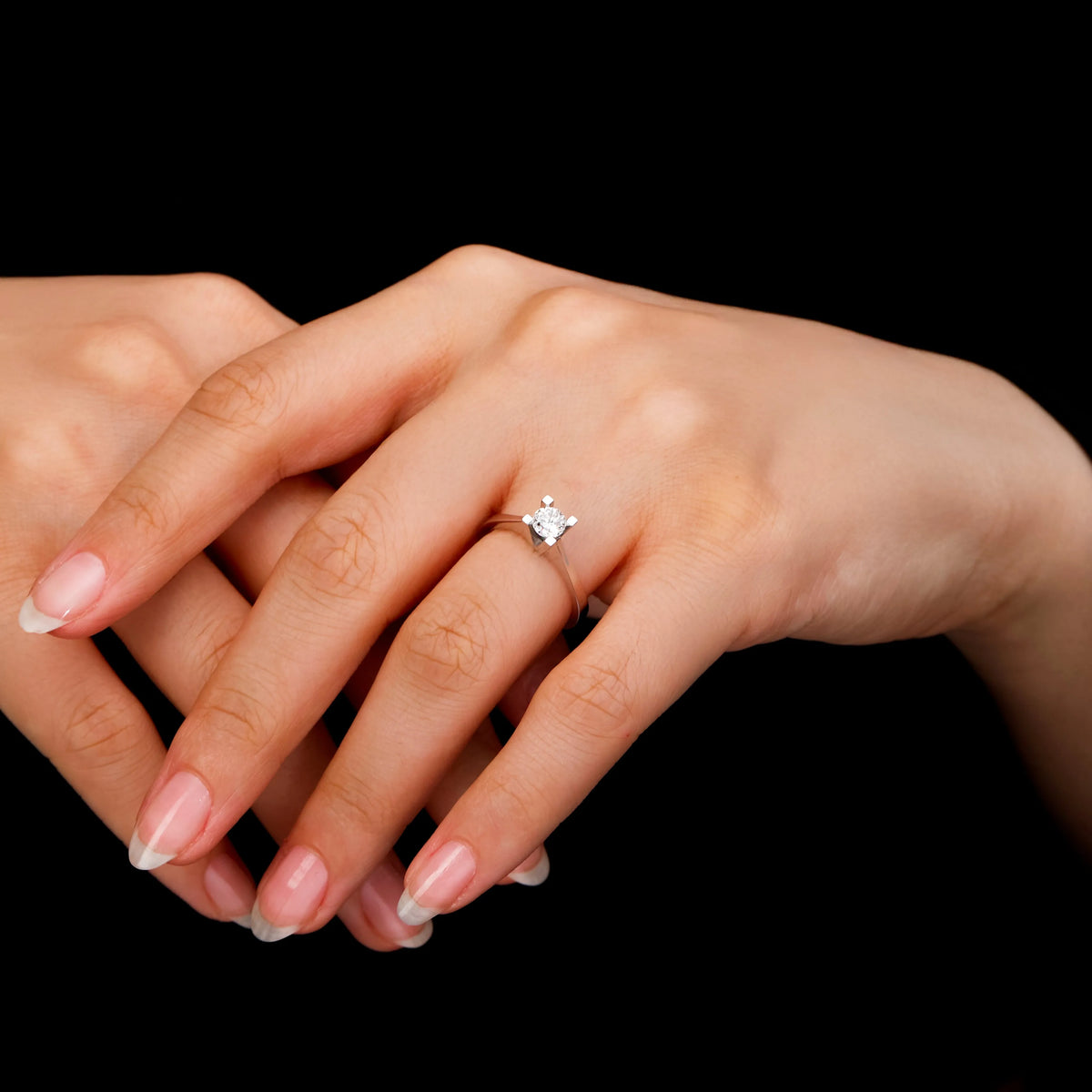 HRD Sertifikalı 0,50 Karat Tektaş Pırlanta Yüzük "Liya", E Renk SI2 - Venta Jewelry
