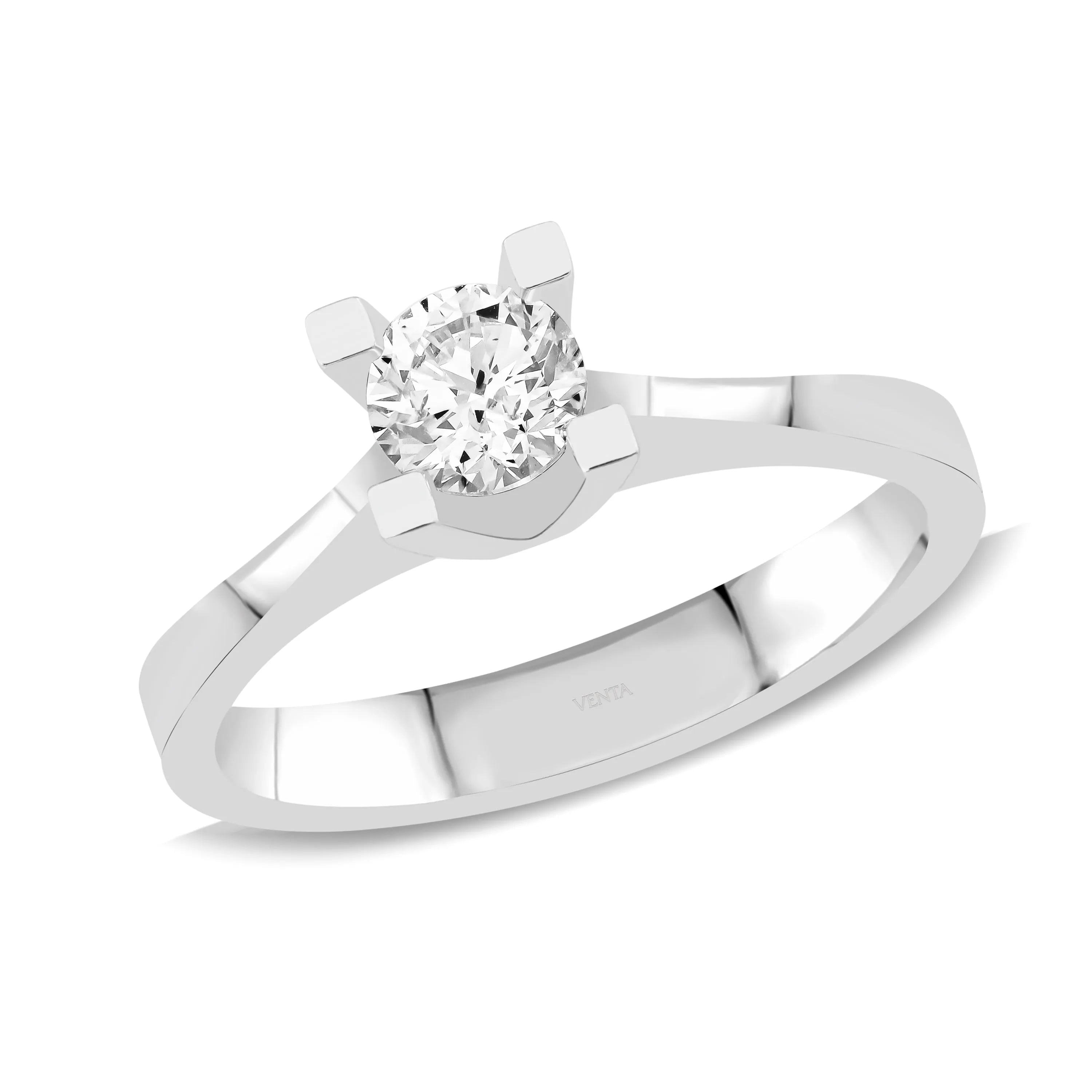 HRD Sertifikalı 0,50 Karat Tektaş Pırlanta Yüzük "Liya", E Renk SI2 - Venta Jewelry