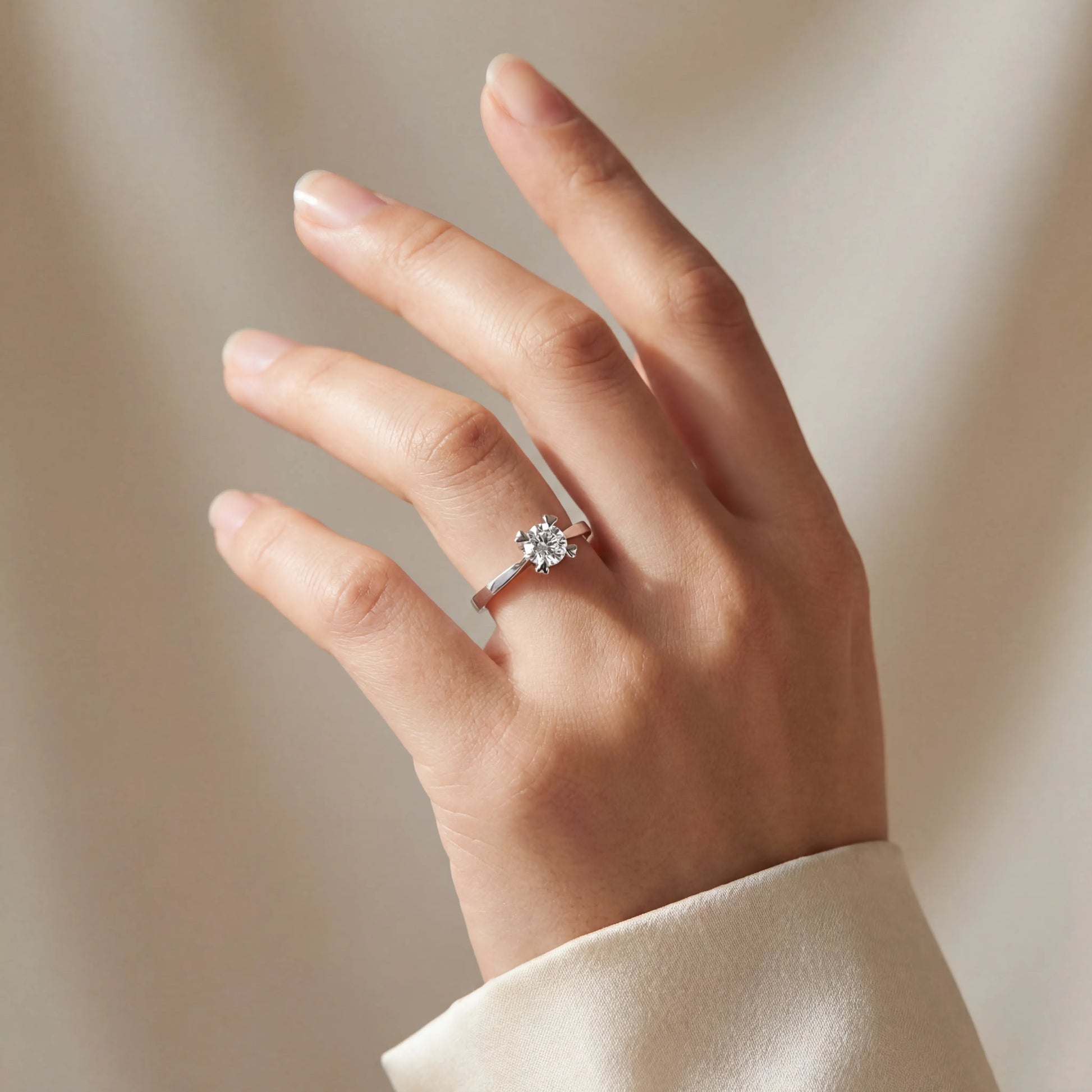 HRD Sertifikalı 0,60 Karat G Renk Tektaş Pırlanta Yüzük "Kalp", G Renk VS2 - Venta Jewelry
