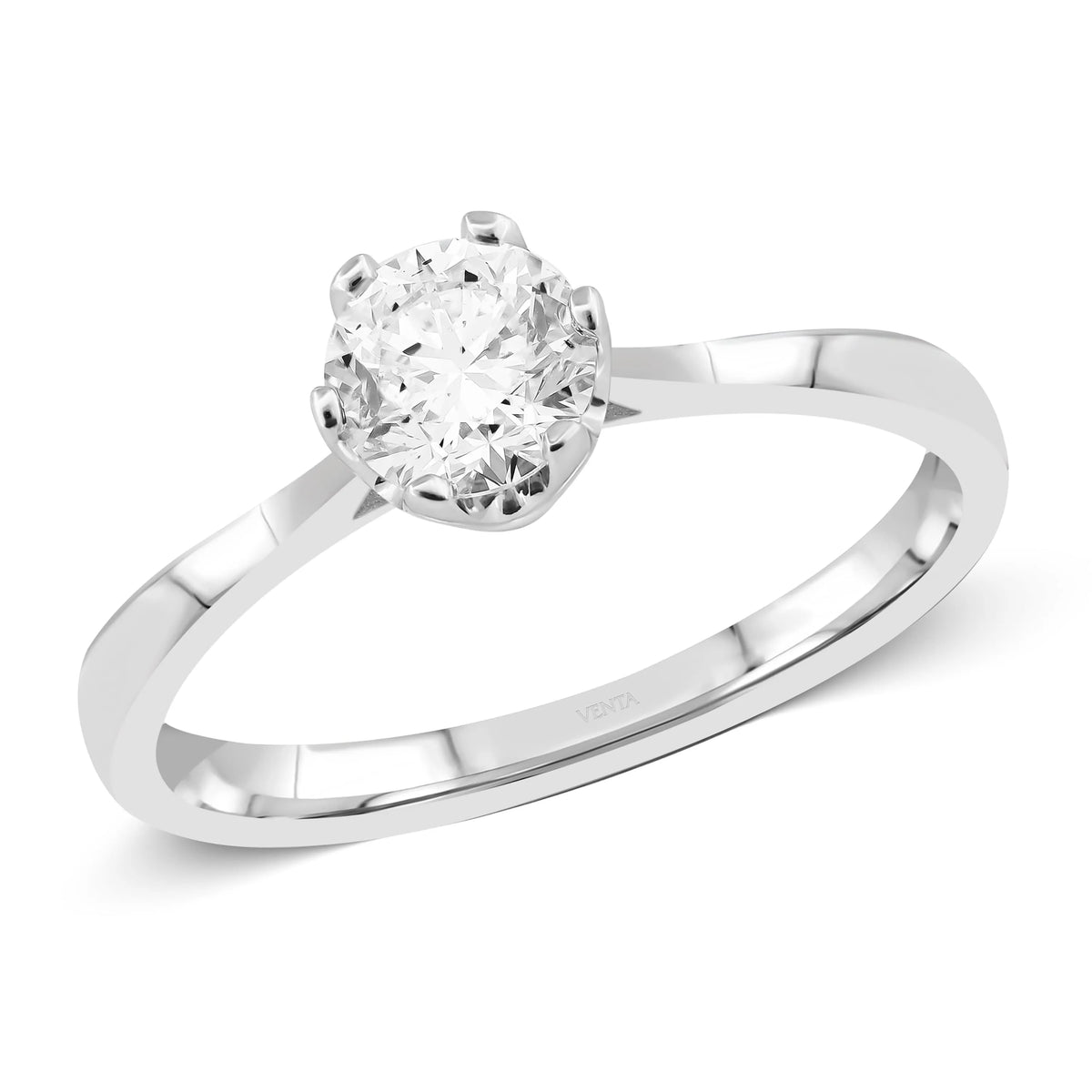 HRD Sertifikalı 0,60 Karat G Renk Tektaş Pırlanta Yüzük, G Renk SI2 - Venta Jewelry
