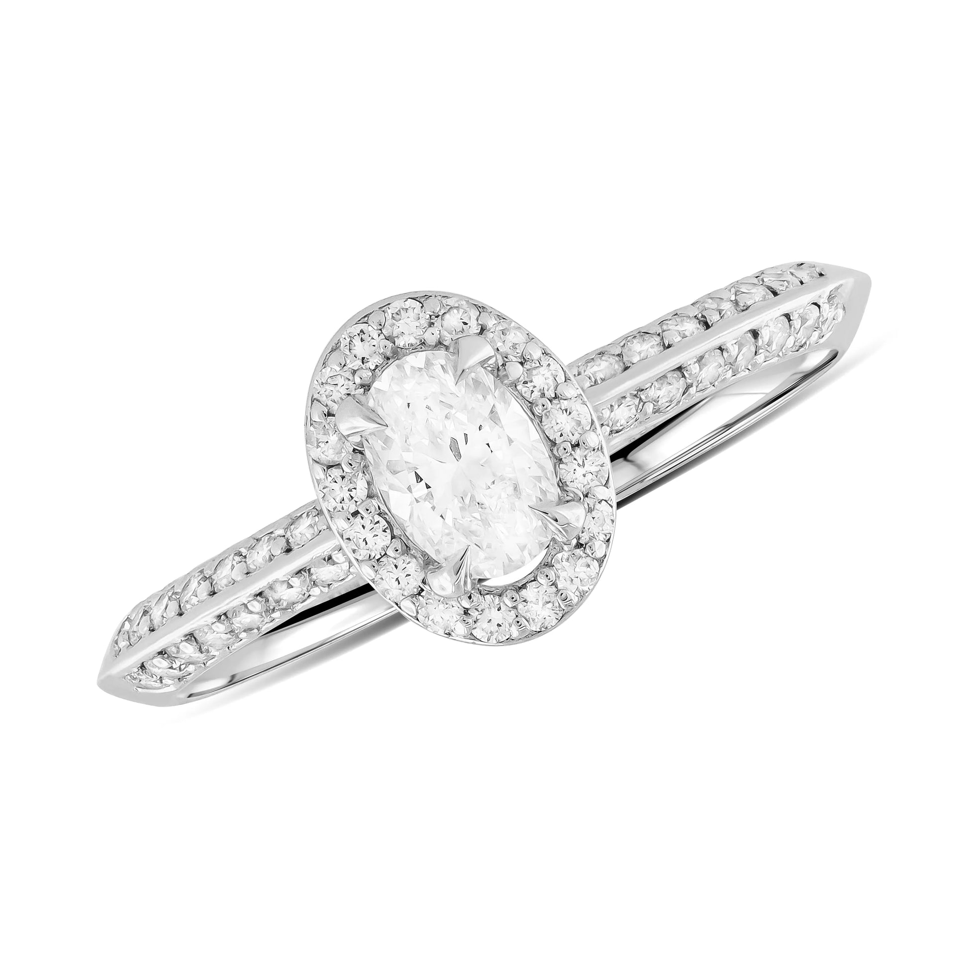 HRD Sertifikalı 0,62 Karat Oval Tektaş Pırlanta Yüzük, F Renk SI - Venta Jewelry
