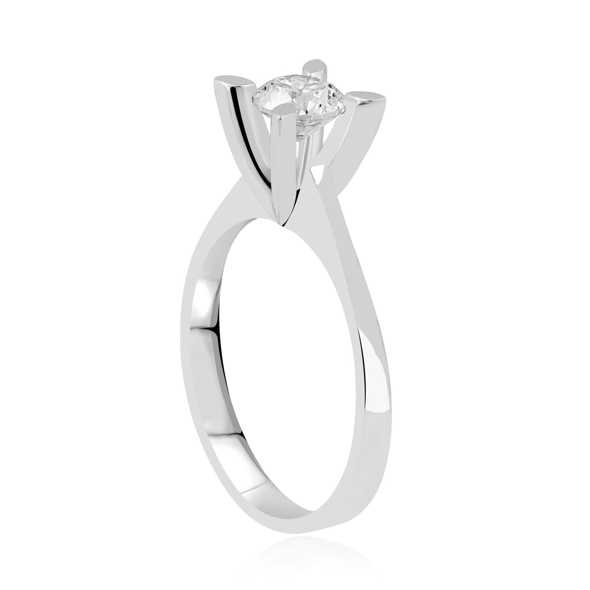 HRD Sertifikalı 0,70 Karat D Renk Tektaş Pırlanta Yüzük "Badem", D Renk SI2 - Venta Jewelry
