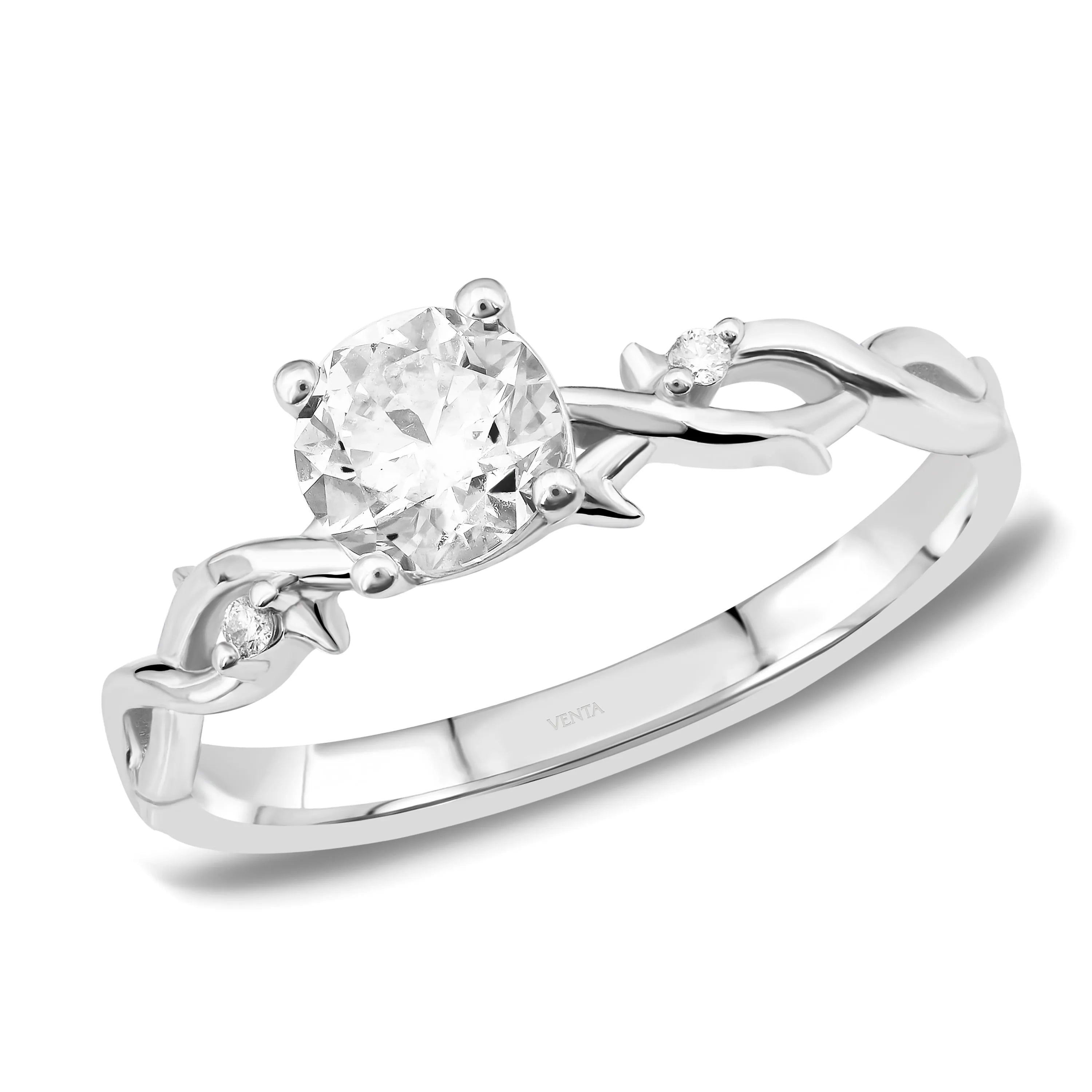 HRD Sertifikalı 0,71 Karat F Renk Tektaş Pırlanta Yüzük, F Renk SI2 - Venta Jewelry