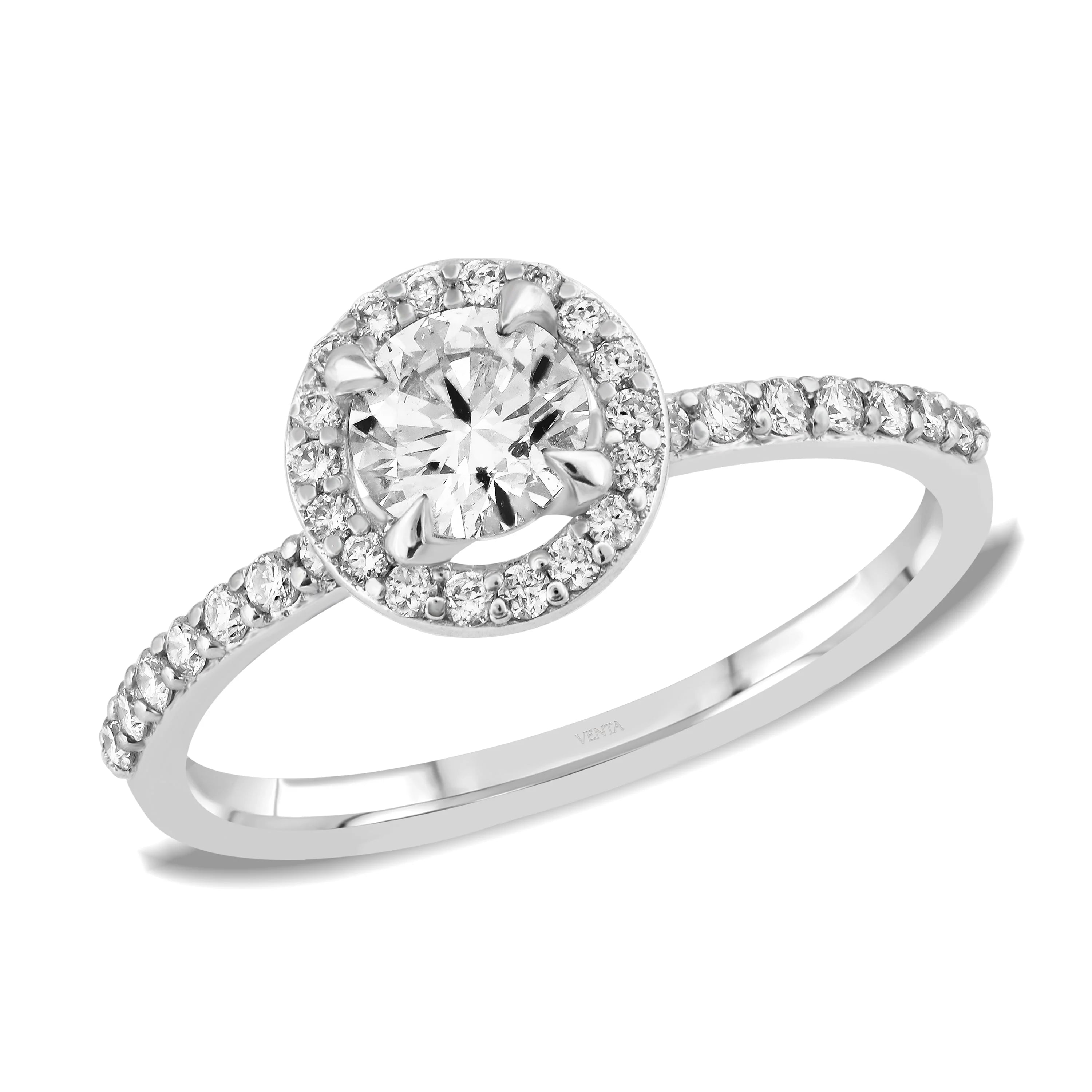 HRD Sertifikalı 0,80 Karat Kolu Taşlı Tektaş Pırlanta Yüzük - Venta Jewelry