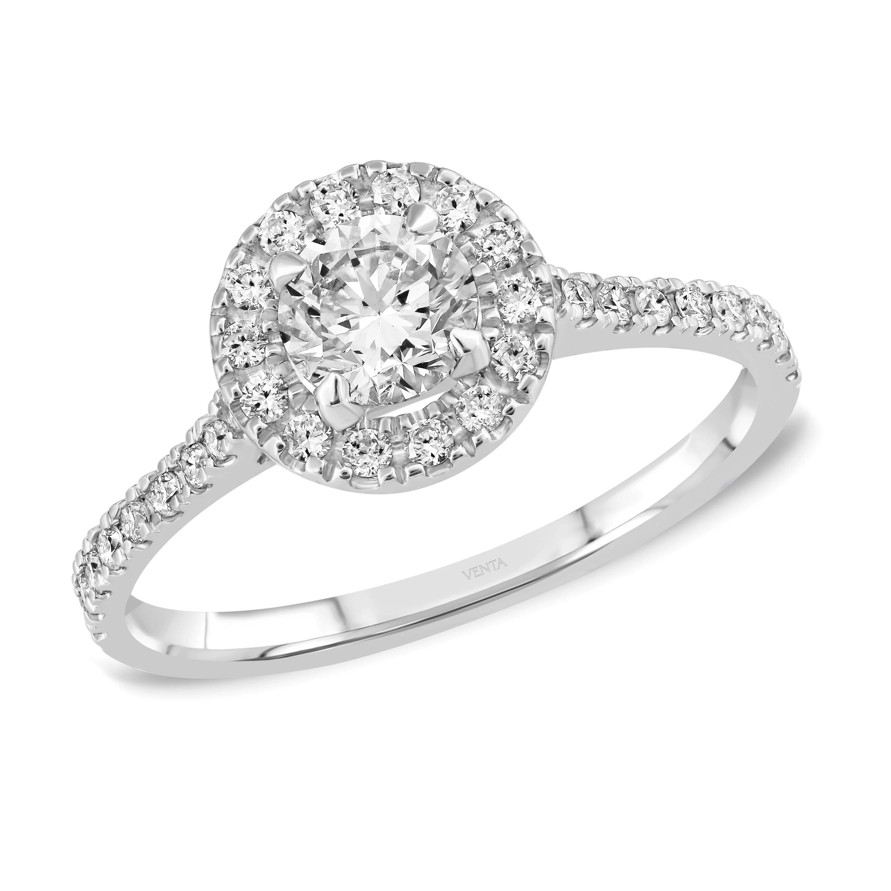 HRD Sertifikalı 0,80 Karat Kolu Taşlı Tektaş Pırlanta Yüzük - Venta Jewelry