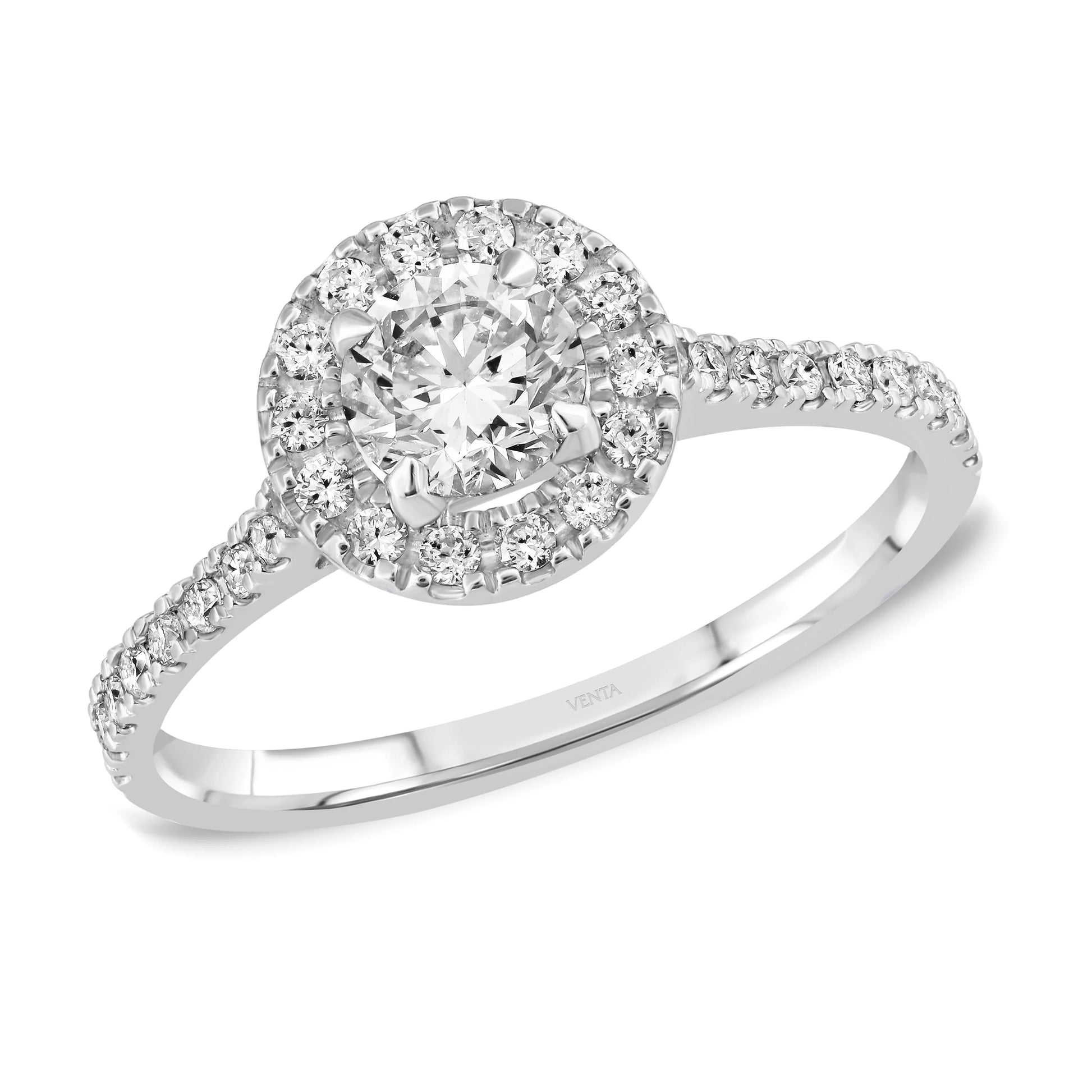 HRD Sertifikalı 0,80 Karat Kolu Taşlı Tektaş Pırlanta Yüzük - Venta Jewelry