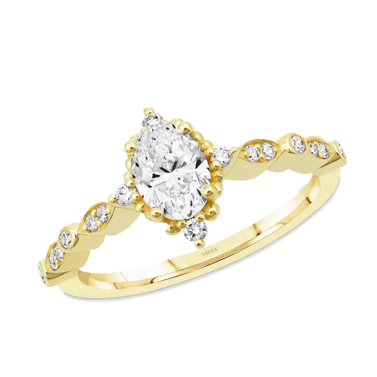 HRD Sertifikalı 0,85 Karat Oval Tektaş Pırlanta Yüzük, F Renk SI - Venta Jewelry
