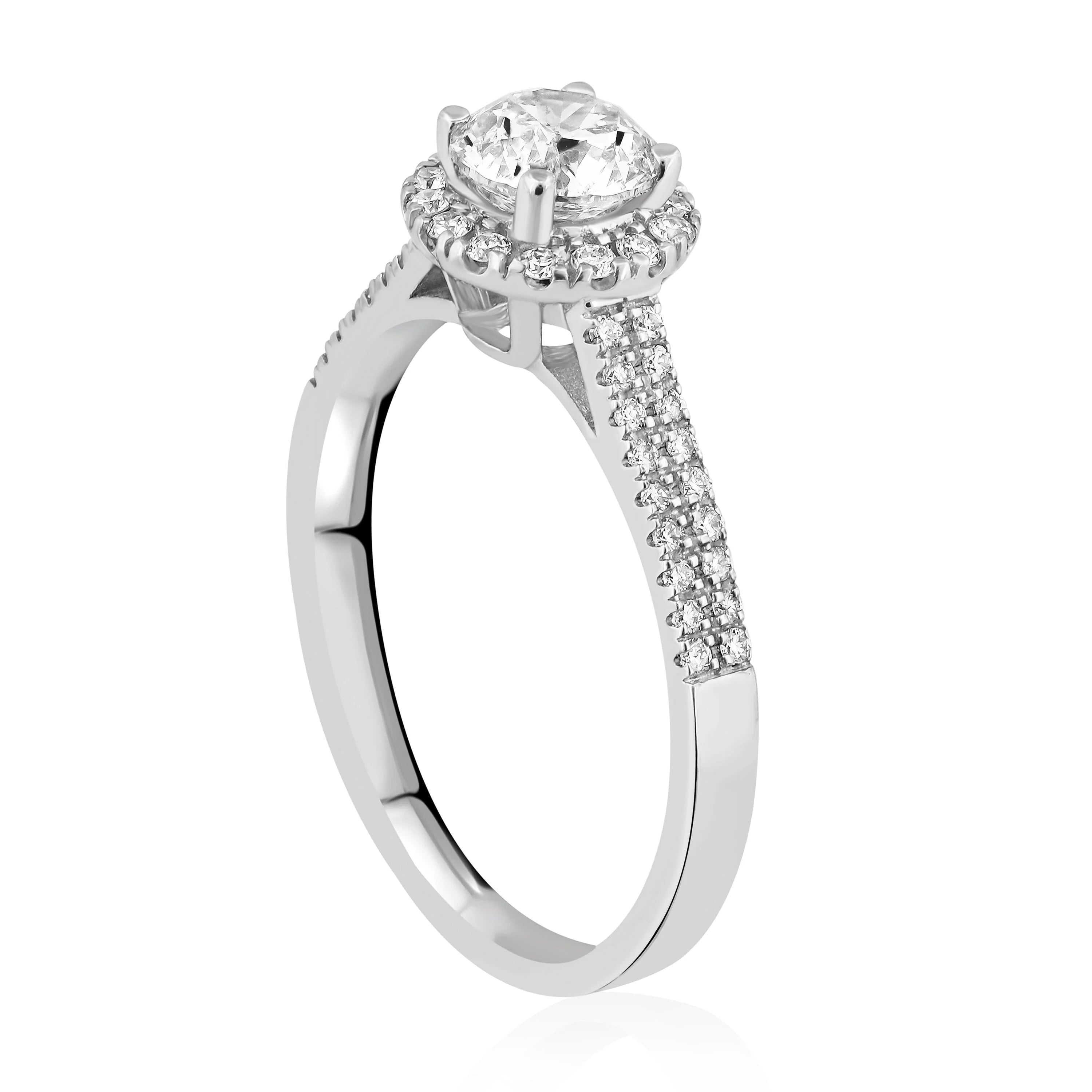 HRD Sertifikalı 0,97 Karat Kolu Taşlı Tektaş Pırlanta Yüzük - Venta Jewelry