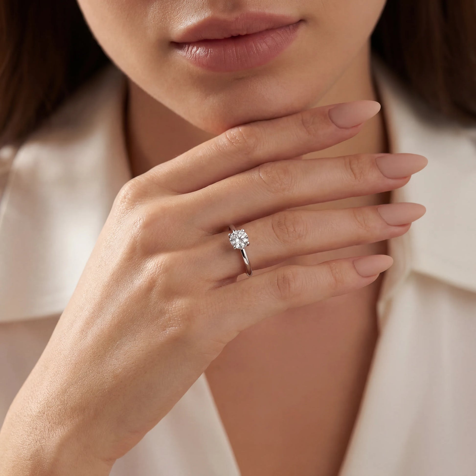 Hrd Sertifikalı 1,00 Karat E Renk Tektaş Pırlanta Yüzük, E Renk SI1 - Venta Jewelry
