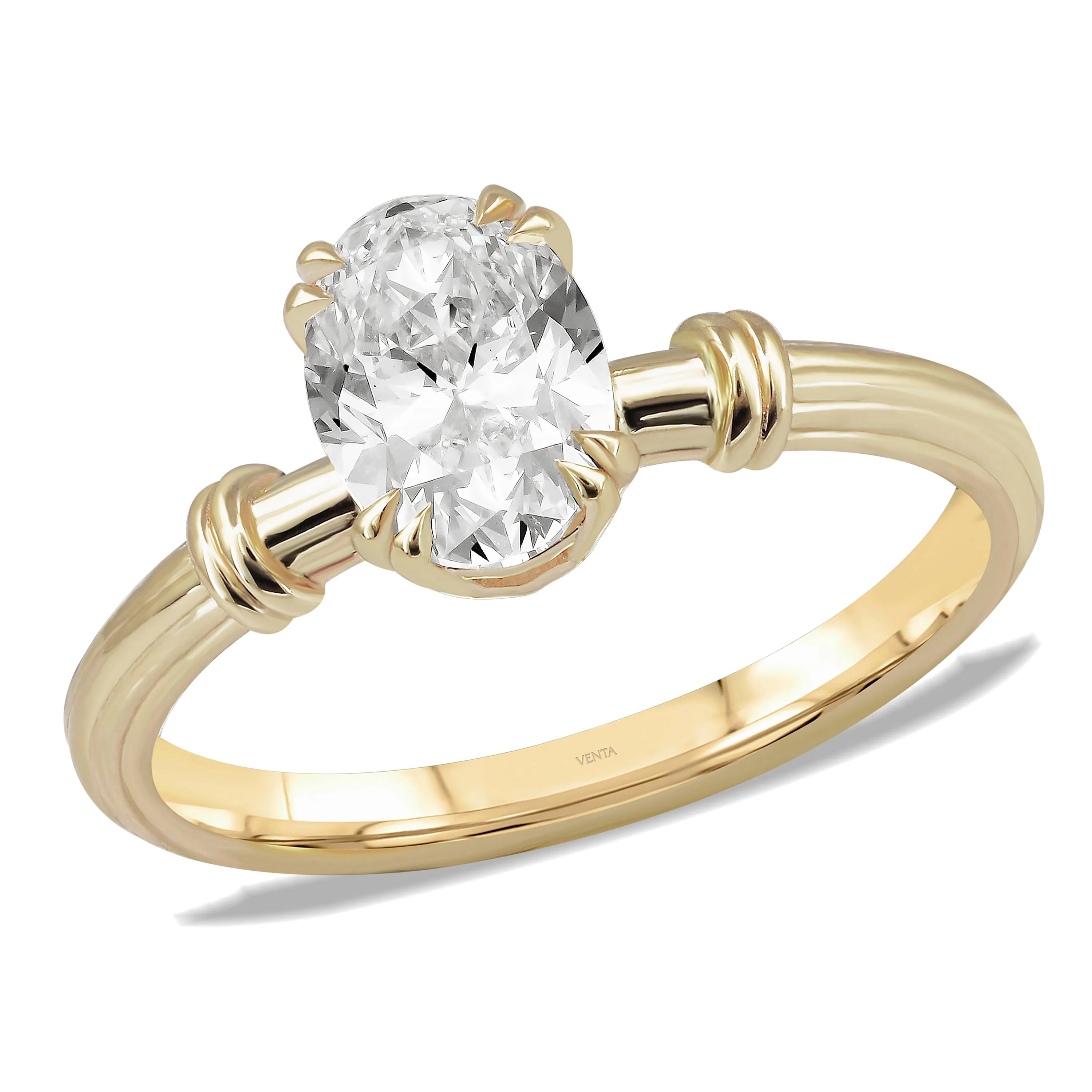 1,00 Karat E Renk SI2 Oval Tektaş Pırlanta Yüzük