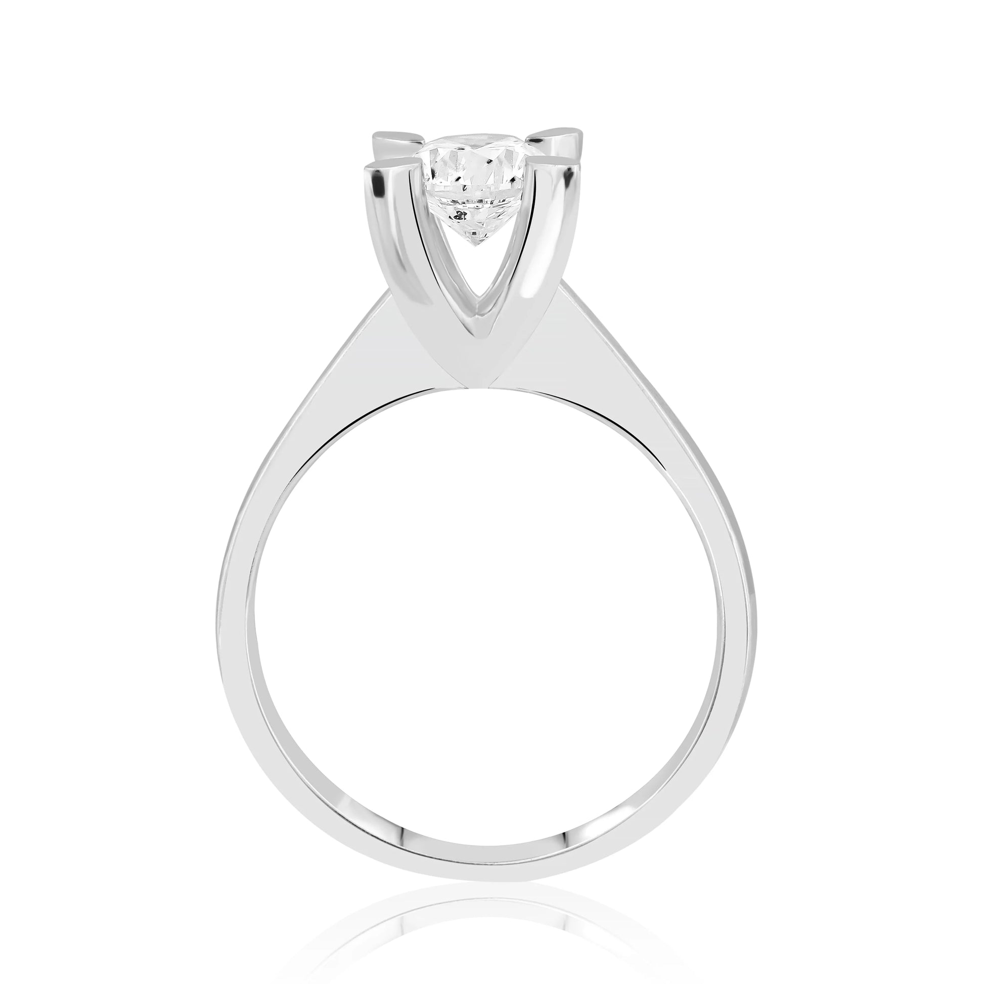 HRD Sertifikalı 1,00 Karat Tektaş Pırlanta Yüzük "Badem" - Venta Jewelry