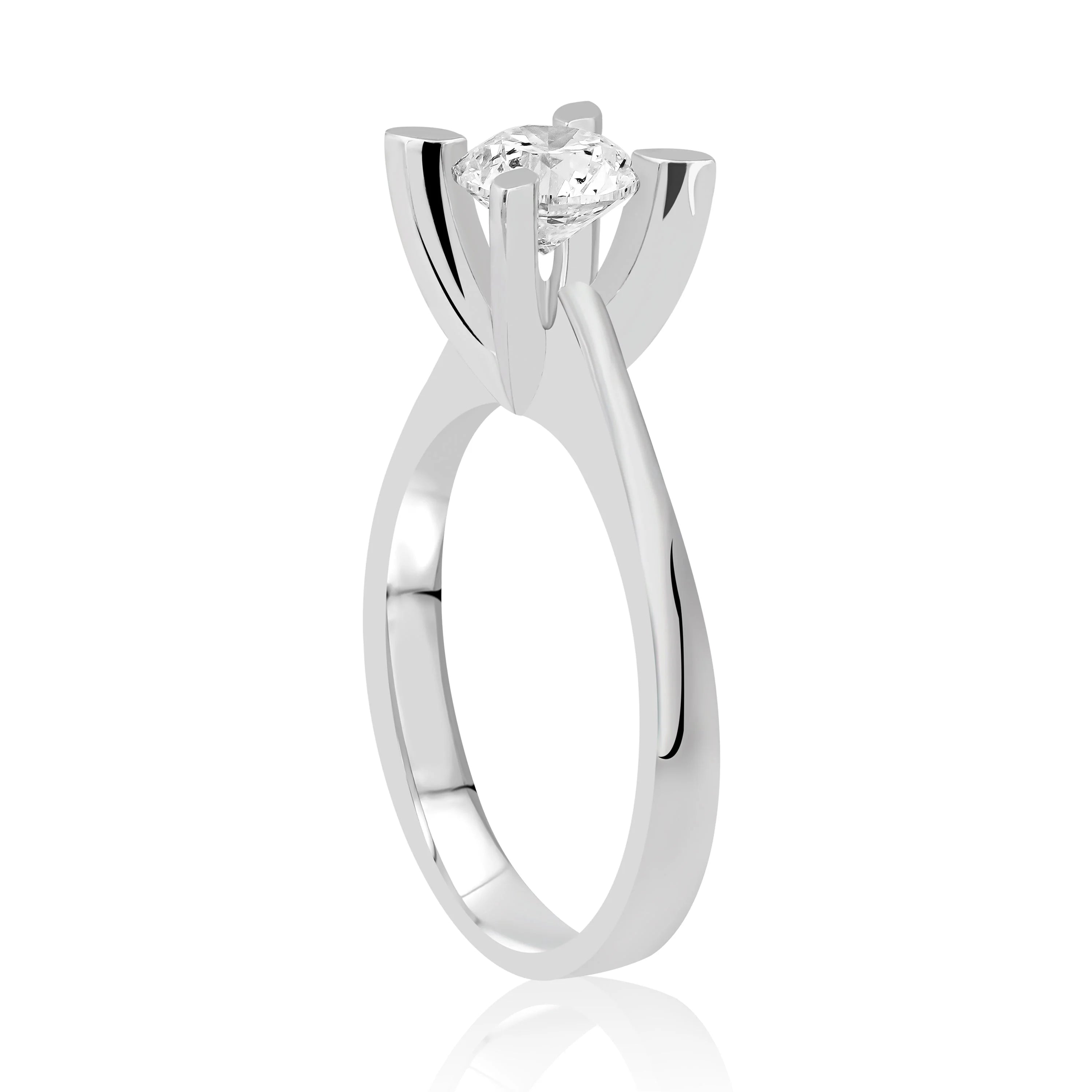 HRD Sertifikalı 1,00 Karat Tektaş Pırlanta Yüzük "Badem" - Venta Jewelry
