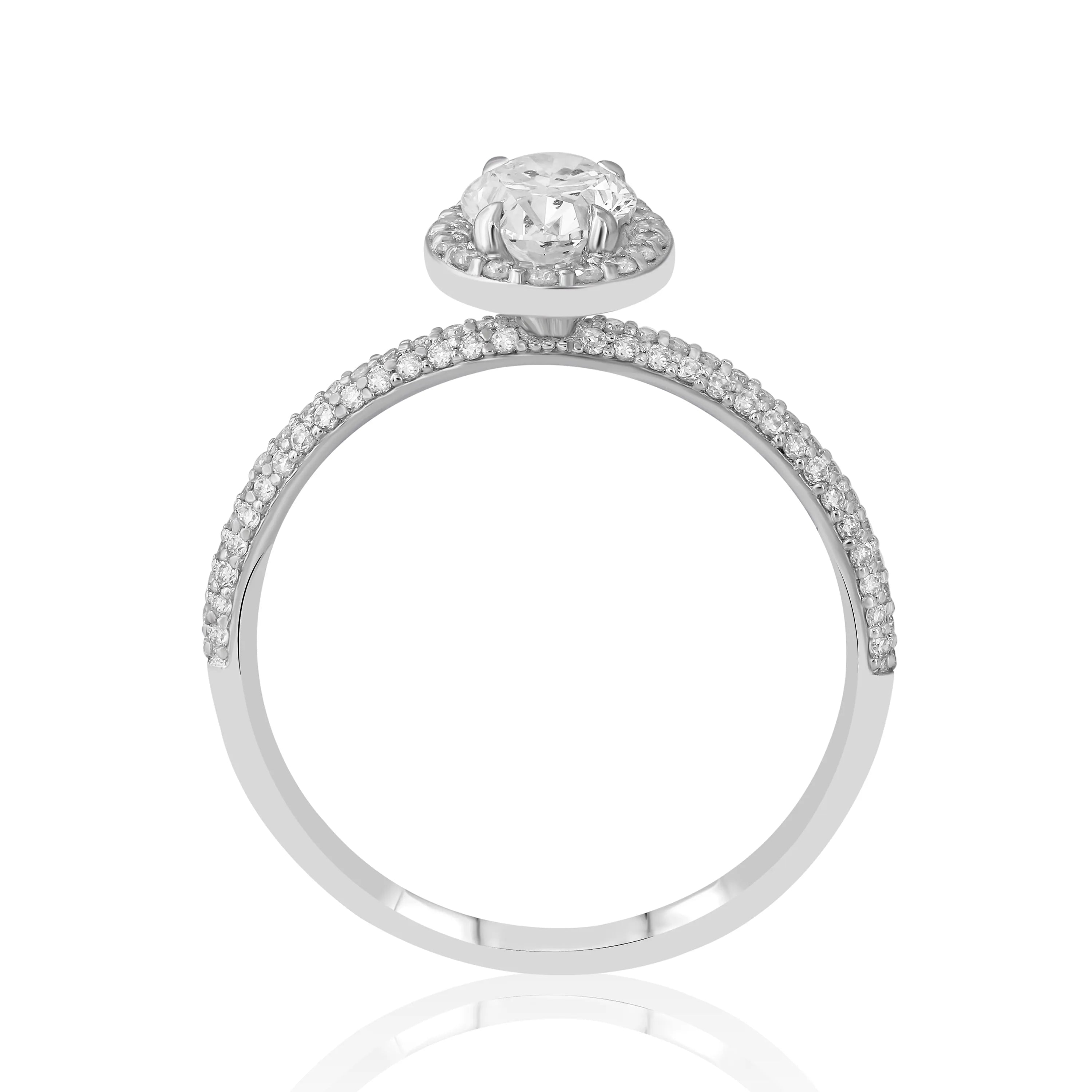 HRD Sertifikalı 1,03 Karat F Renk Kolu Taşlı Oval Tektaş Pırlanta Yüzük, F Renk SI - Venta Jewelry
