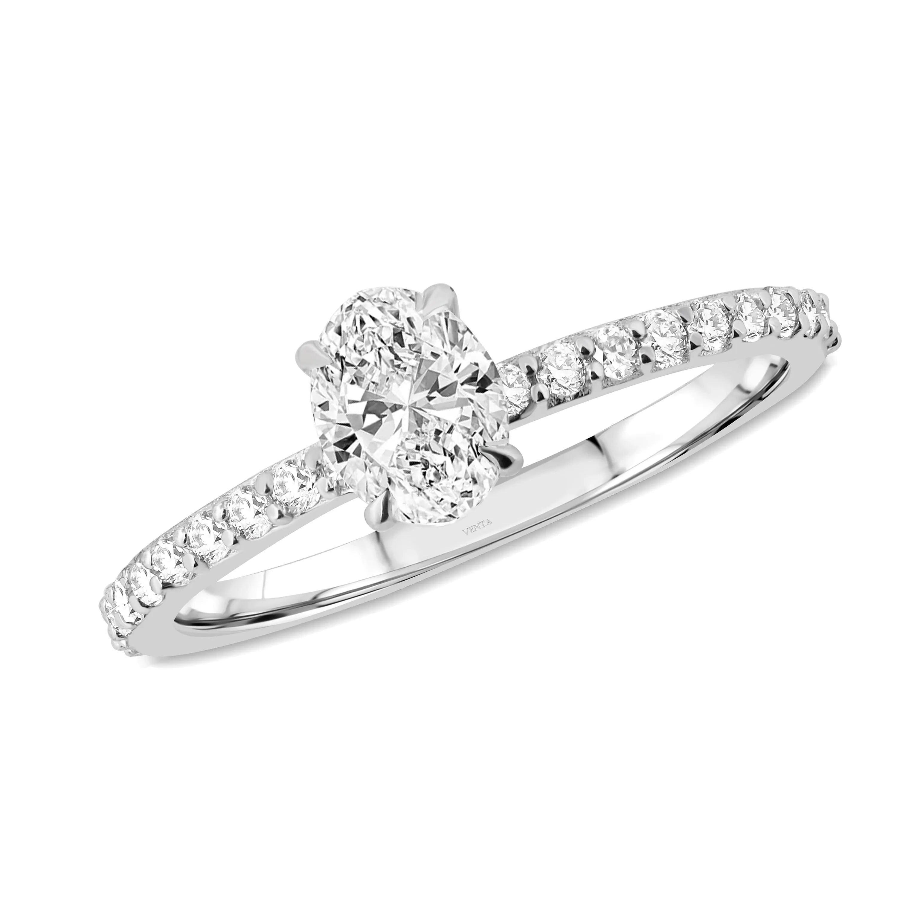 HRD Sertifikalı 1,09 Karat Oval Tektaş Pırlanta Yüzük, E Renk SI2 - Venta Jewelry