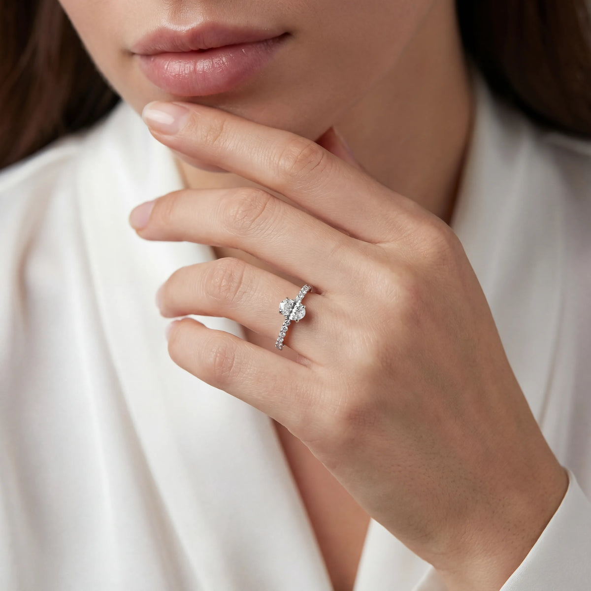 HRD Sertifikalı 1,21 Karat Oval Tektaş Pırlanta Yüzük, E Renk SI2 - Venta Jewelry
