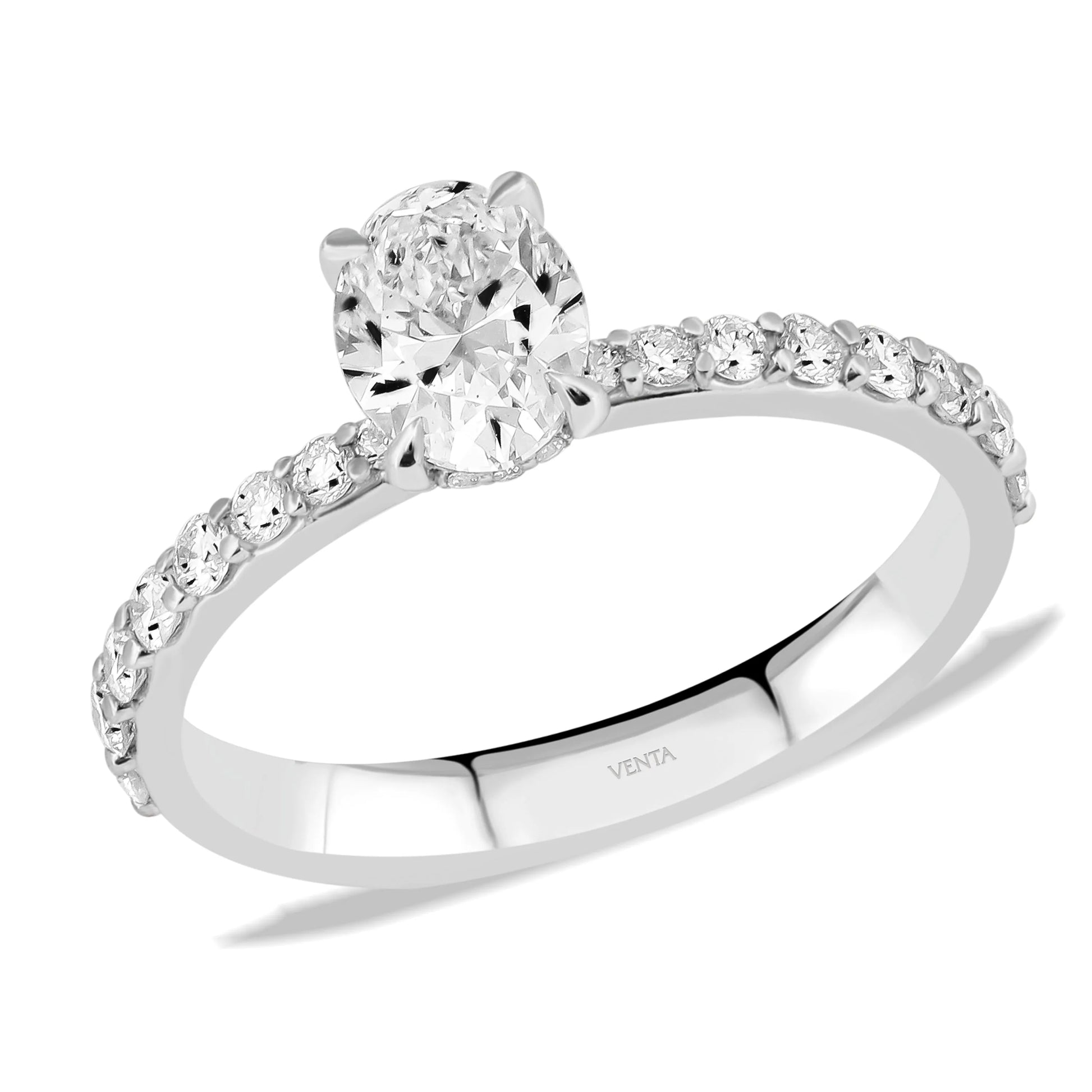 HRD Sertifikalı 1,21 Karat Oval Tektaş Pırlanta Yüzük, E Renk SI2 - Venta Jewelry

