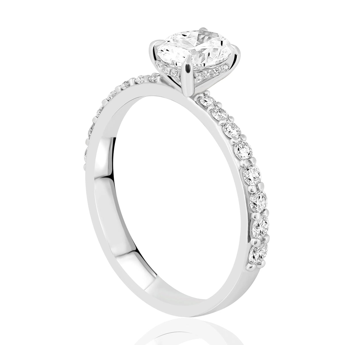 HRD Sertifikalı 1,21 Karat Oval Tektaş Pırlanta Yüzük, E Renk SI2 - Venta Jewelry
