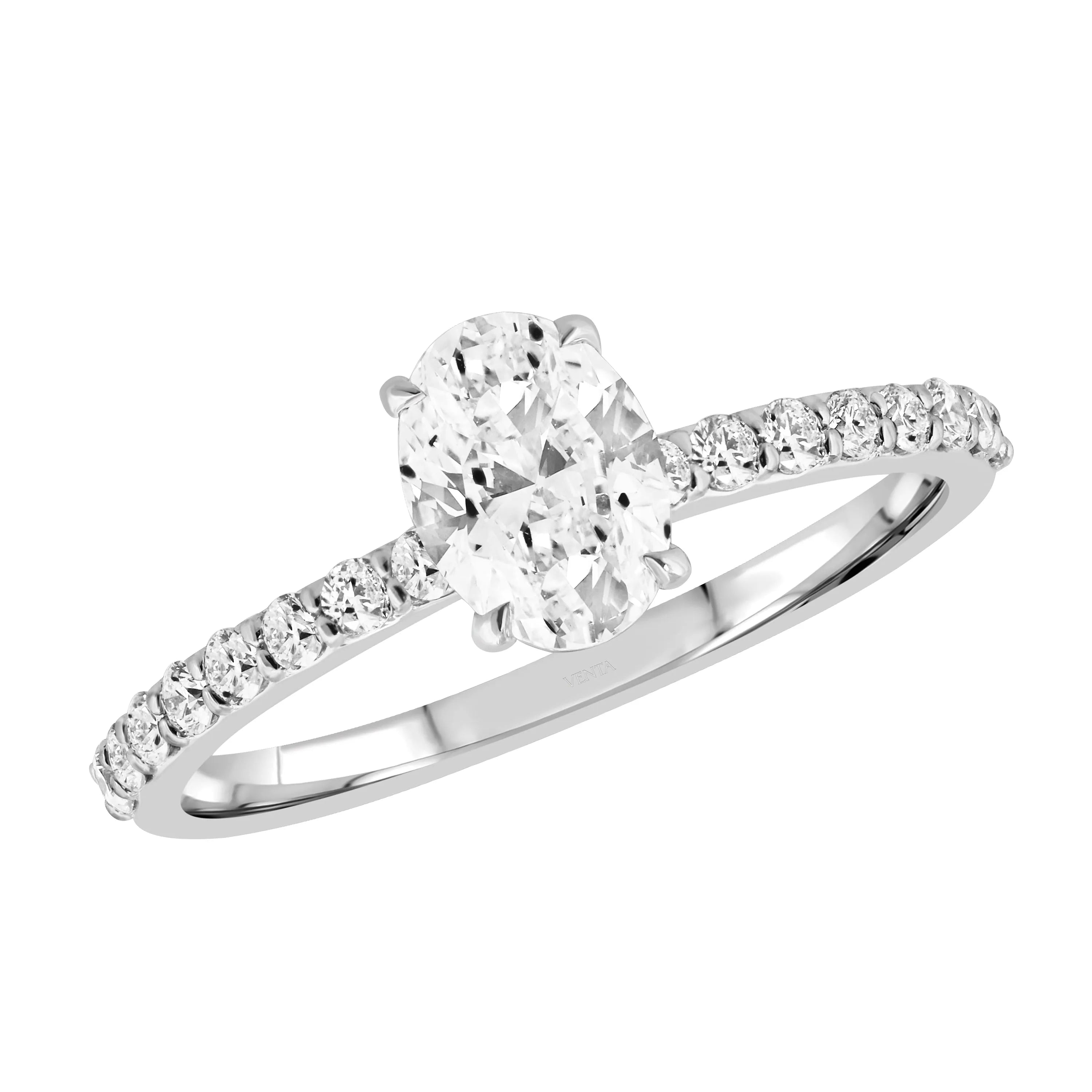 HRD Sertifikalı 1,39 Karat Oval Tektaş Pırlanta Yüzük, D Renk SI2 - Venta Jewelry