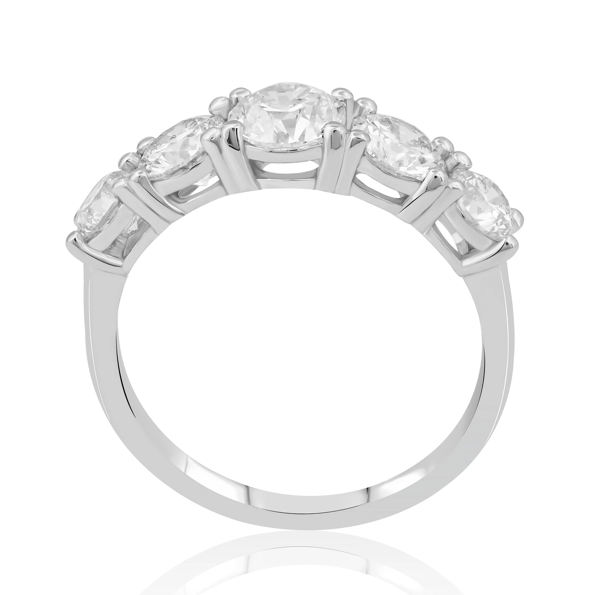 HRD Sertifikalı 1,50 Karat Beştaş Pırlanta Yüzük, E Renk SI1 - Venta Jewelry
