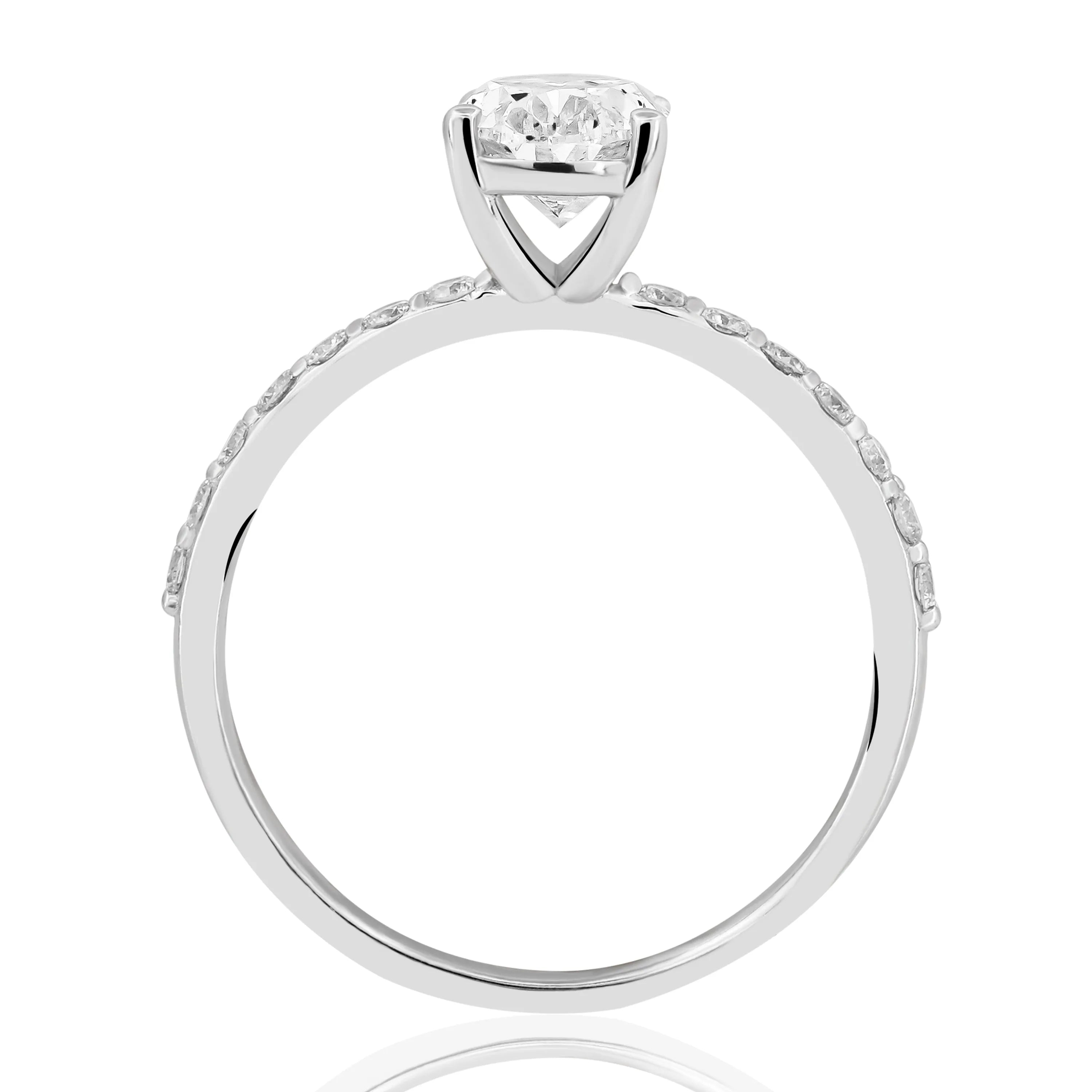 HRD Sertifikalı 1,66 Karat E Renk Kolu Taşlı Oval Tektaş Pırlanta Yüzük, F Renk SI - Venta Jewelry