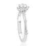HRD Sertifikslı 0,47 Karat Tasarım Lotus Tektaş Pırlanta Yüzük, F Renk SI - Venta Jewelry