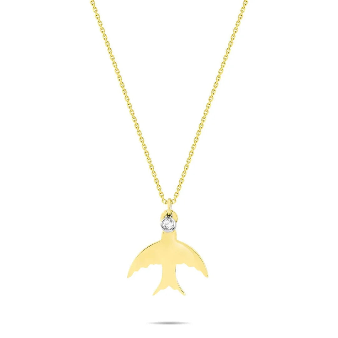 0,02 Karat Pırlanta Kolye "Kuş"