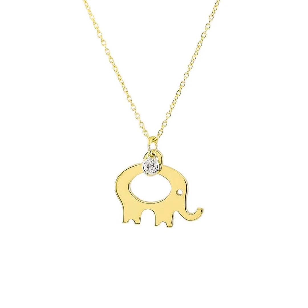 0,02 Karat Pırlantalı Kolye "Fil"