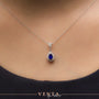 1,28 Karat Pırlanta Safir Kolye - Venta Jewelry
