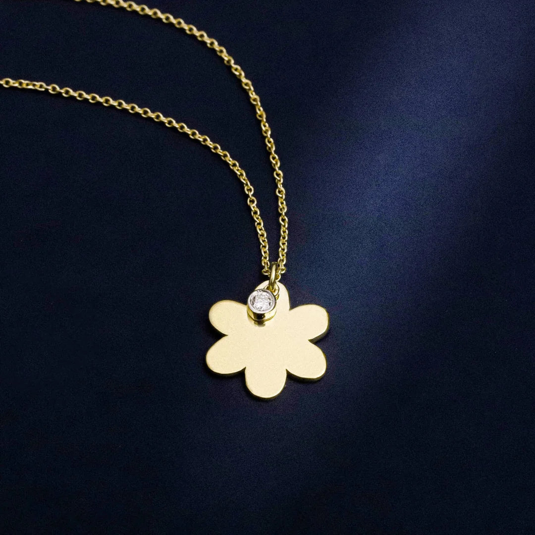0,02 Karat Pırlanta Kolye "Çiçek"