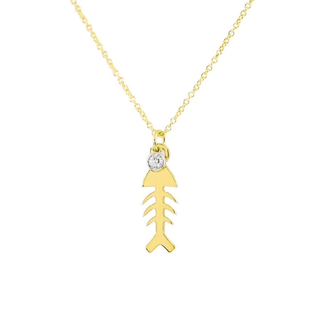 0,02 Karat Pırlantalı Kolye "Kılçık"