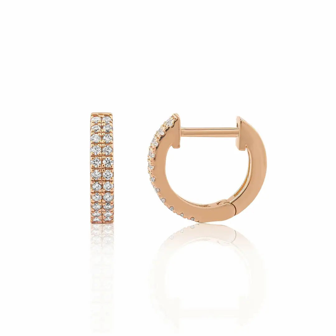 0,14 Karat Pırlanta Halka Küpe