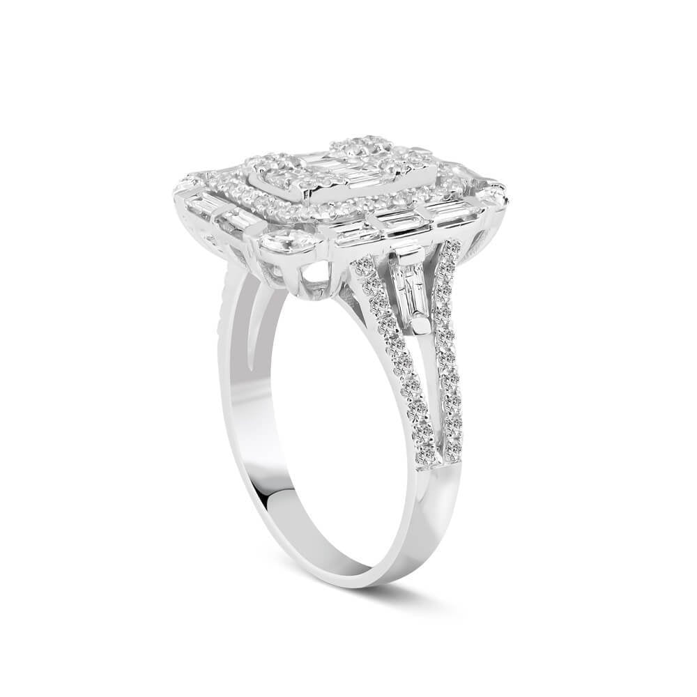 1,23 Karat Tasarım Baget Pırlanta Yüzük "Hilde"