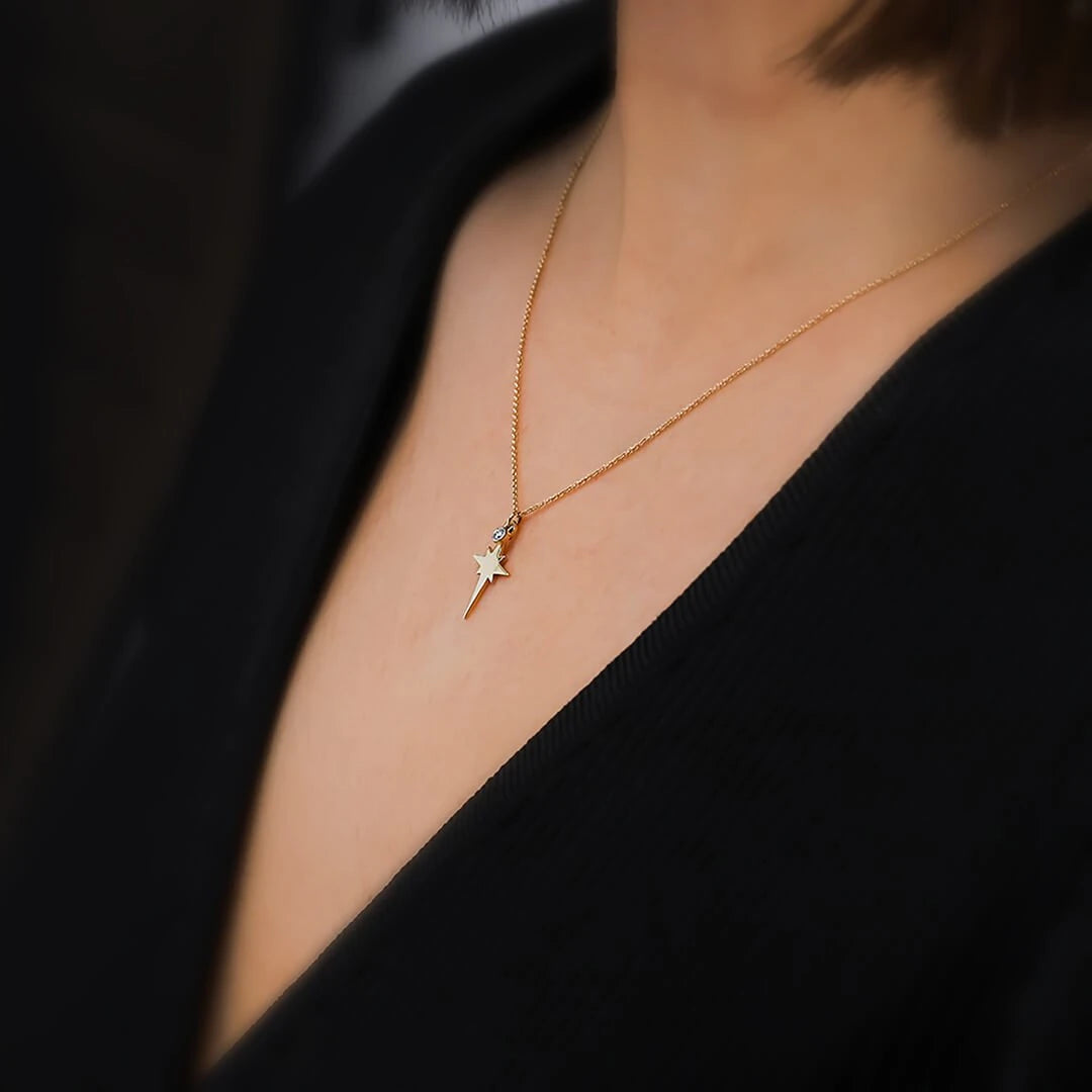 0,02 Karat Pırlanta Kolye "Kutup Yıldızı"