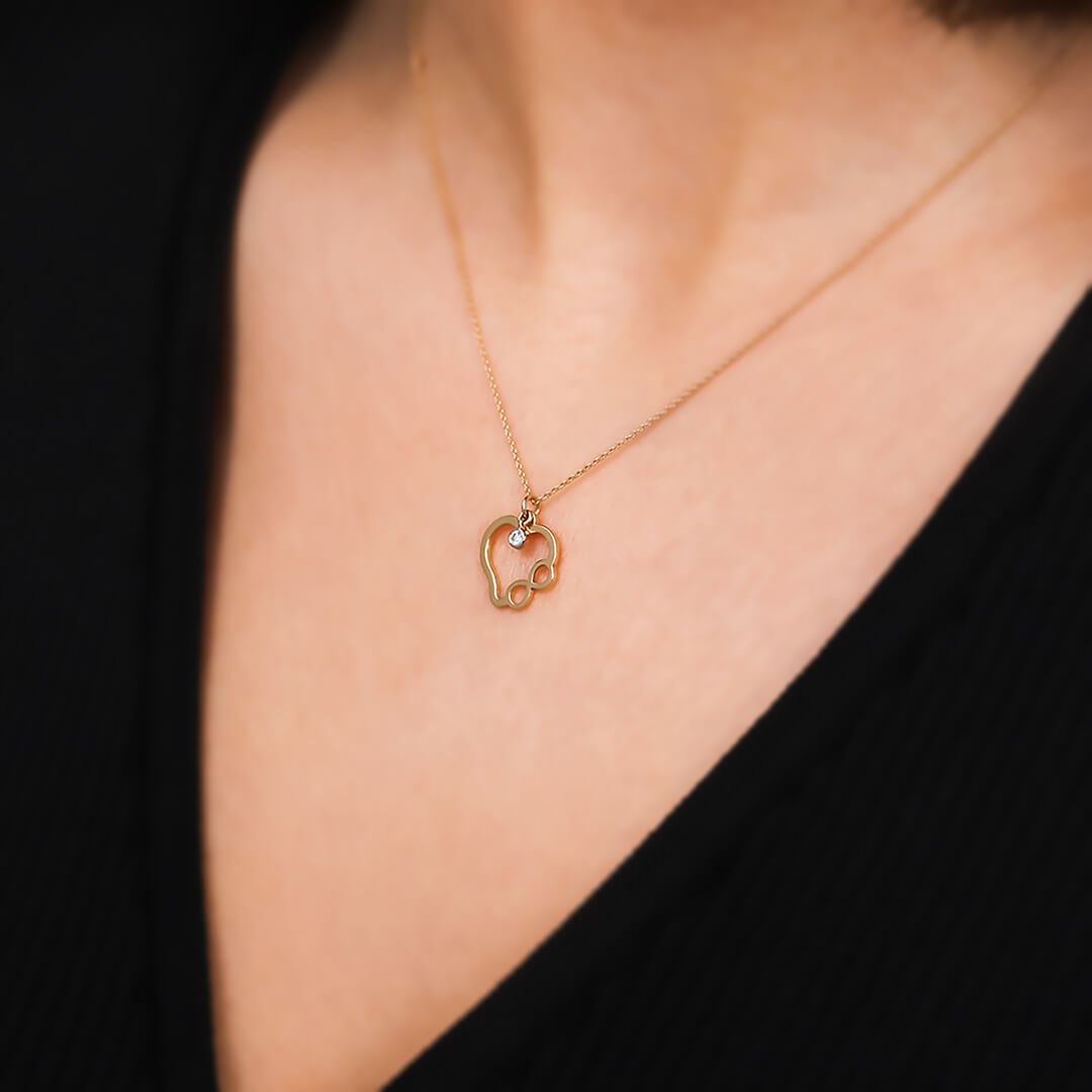 0,02 Karat Pırlanta Kolye "Sonsuz Kalp"