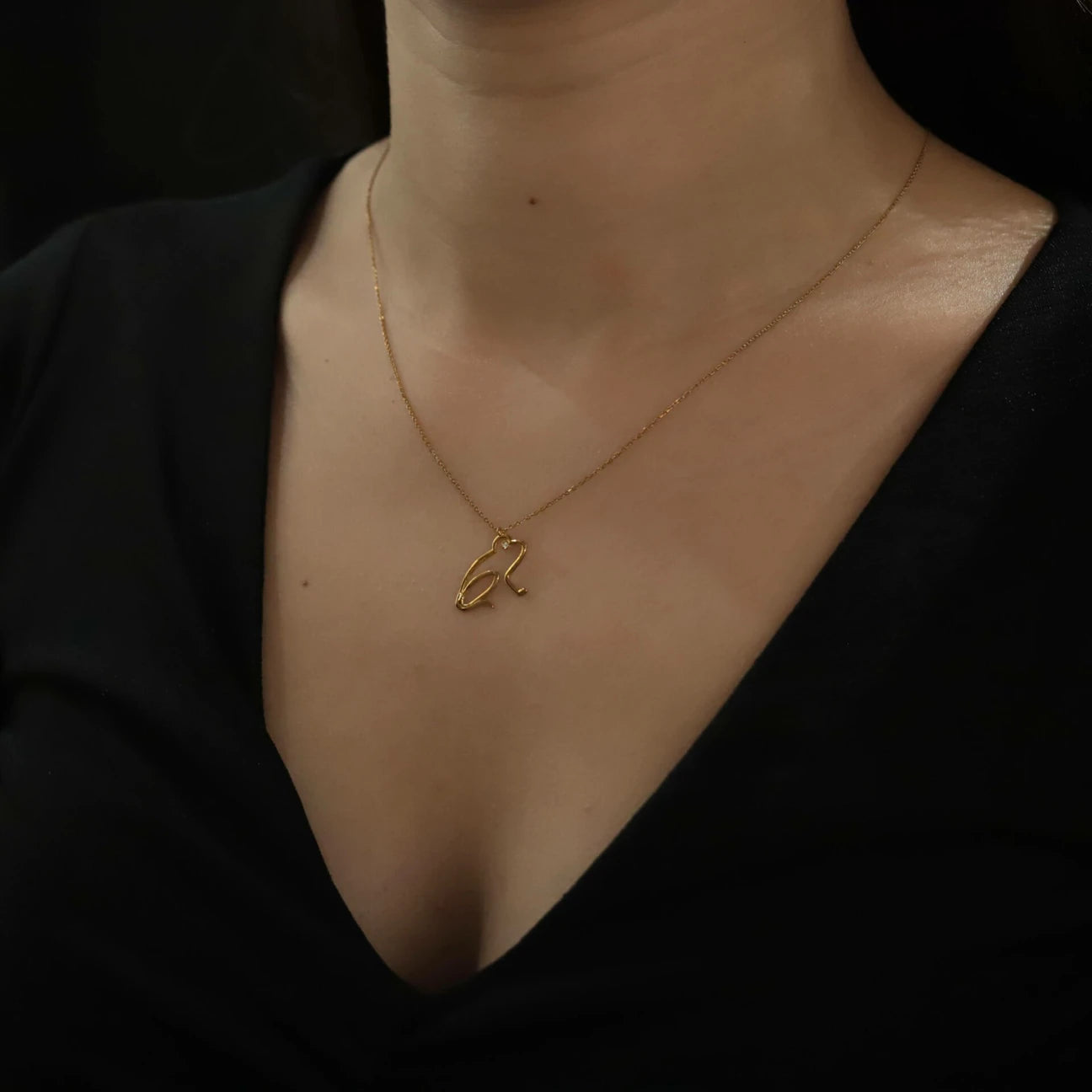 0,01 Karat Pırlanta Kolye "Kurbağa"