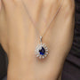 1,88 Karat Pırlanta Safir Kolye - Venta Jewelry