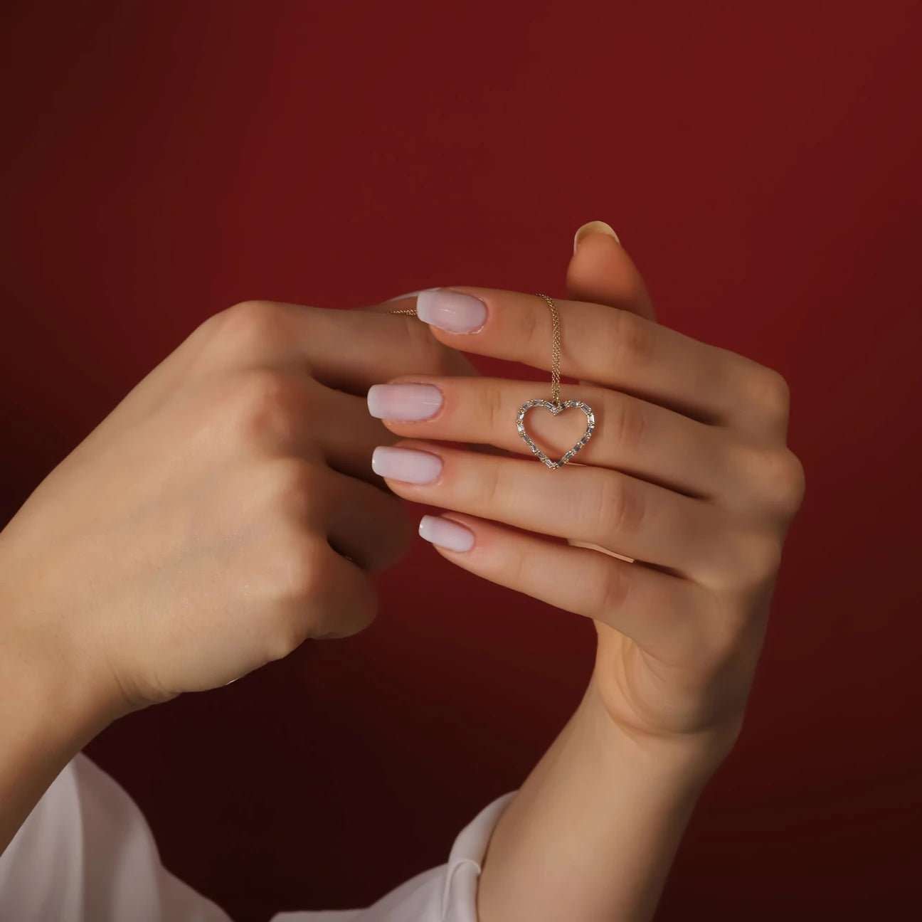 0,40 Karat Baget Pırlanta Kolye "Kalp"