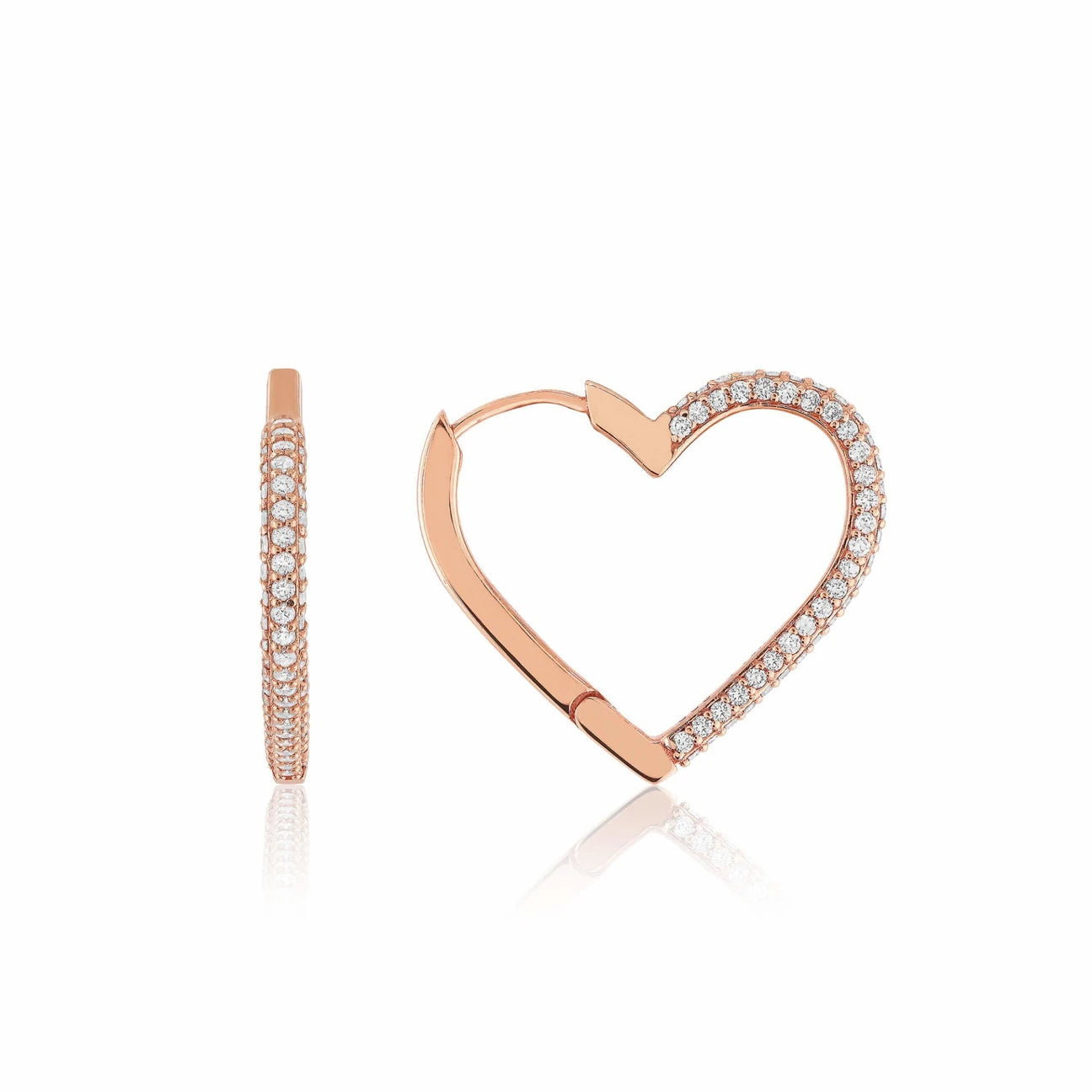 0,90 Karat Tasarım Pırlanta Küpe "Kalp"