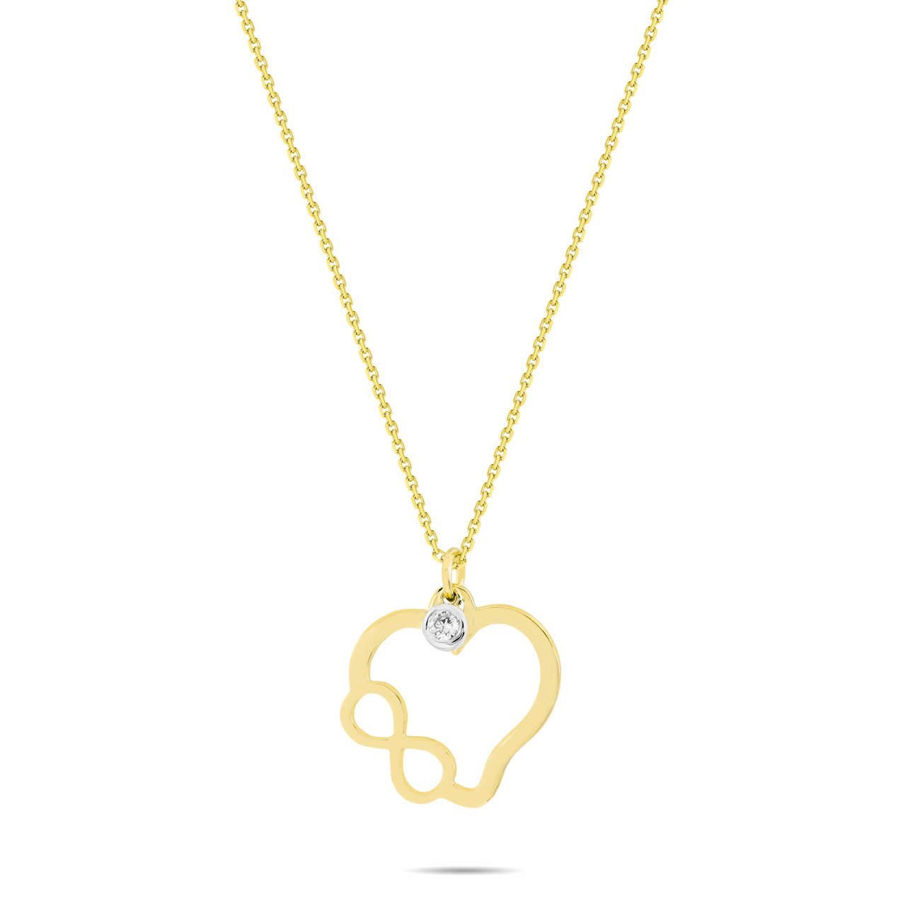 0,02 Karat Pırlanta Kolye "Sonsuz Kalp"
