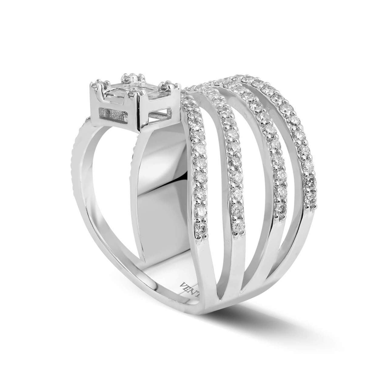 1,21 Karat Tasarım Baget Pırlanta Yüzük