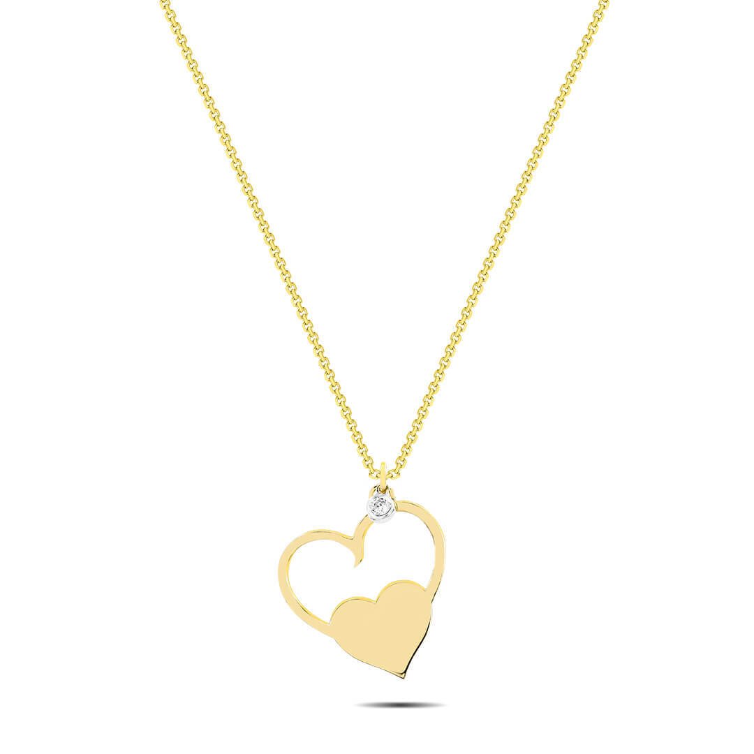 0,02 Karat Pırlanta Kolye "Kalp"