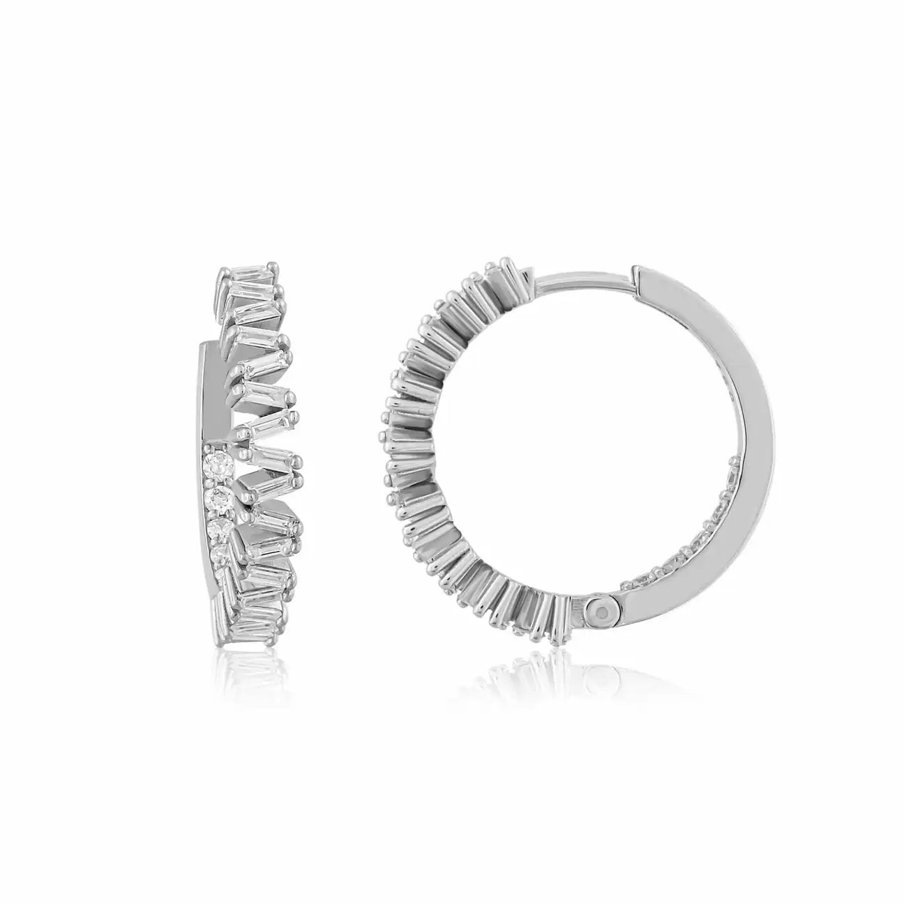 0,97 Karat Pırlanta Baget Halka Küpe