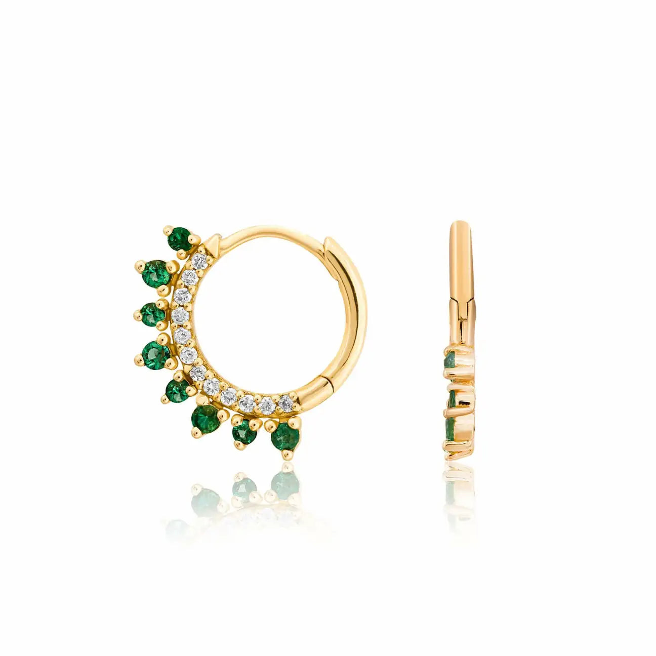 0,28 Karat Pırlanta Halka Küpe "Zümrüt"